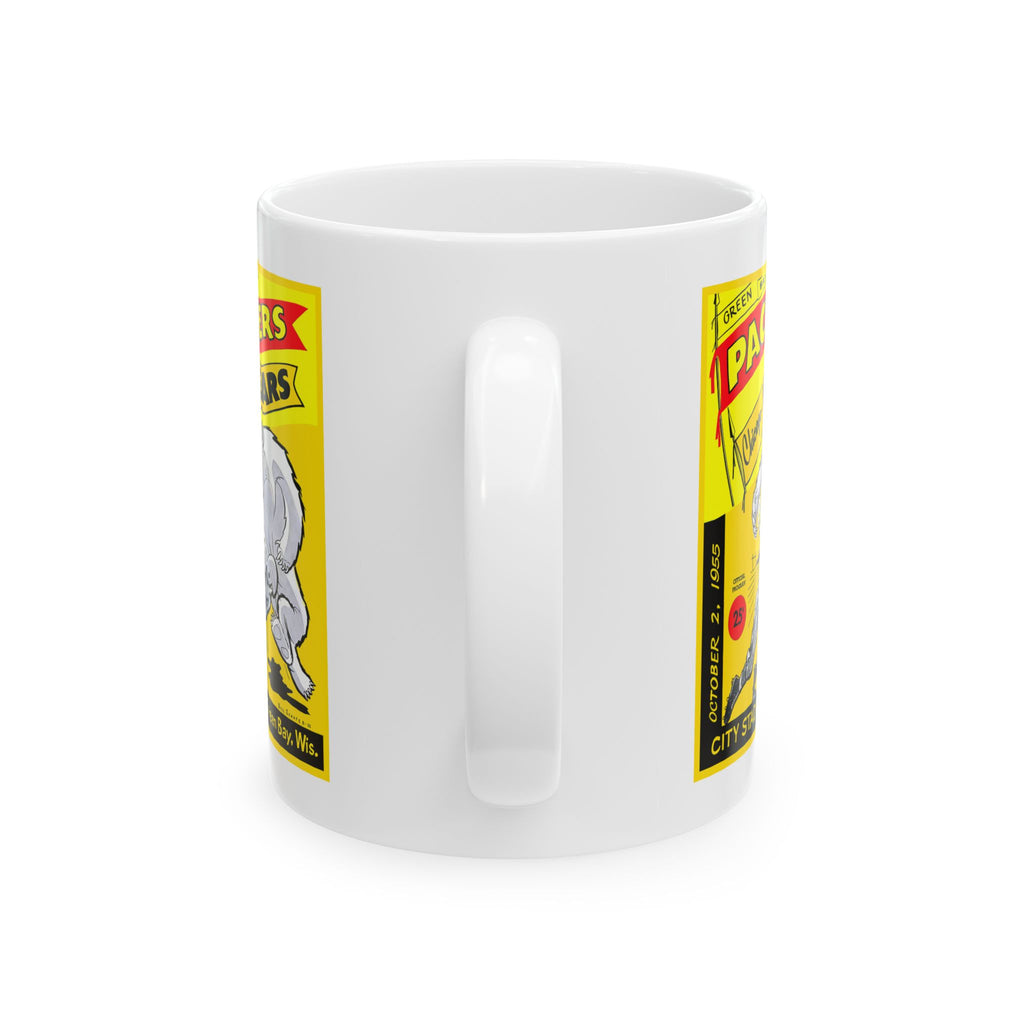 Sports Fan Ceramic Mug, 1955 Chicago Bears Green Bay Packers Football Team Gift, 11oz 15oz Cup, Football Decor, Coffee Tea Cup