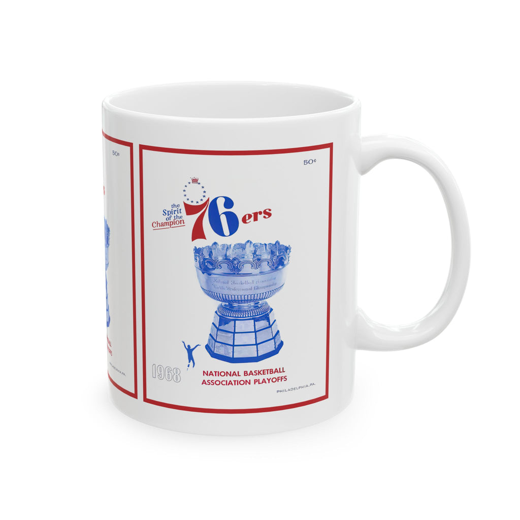 1967-1968 Vintage Philadelphia 76ers Basketball Program Cover - Ceramic Mug, 11oz