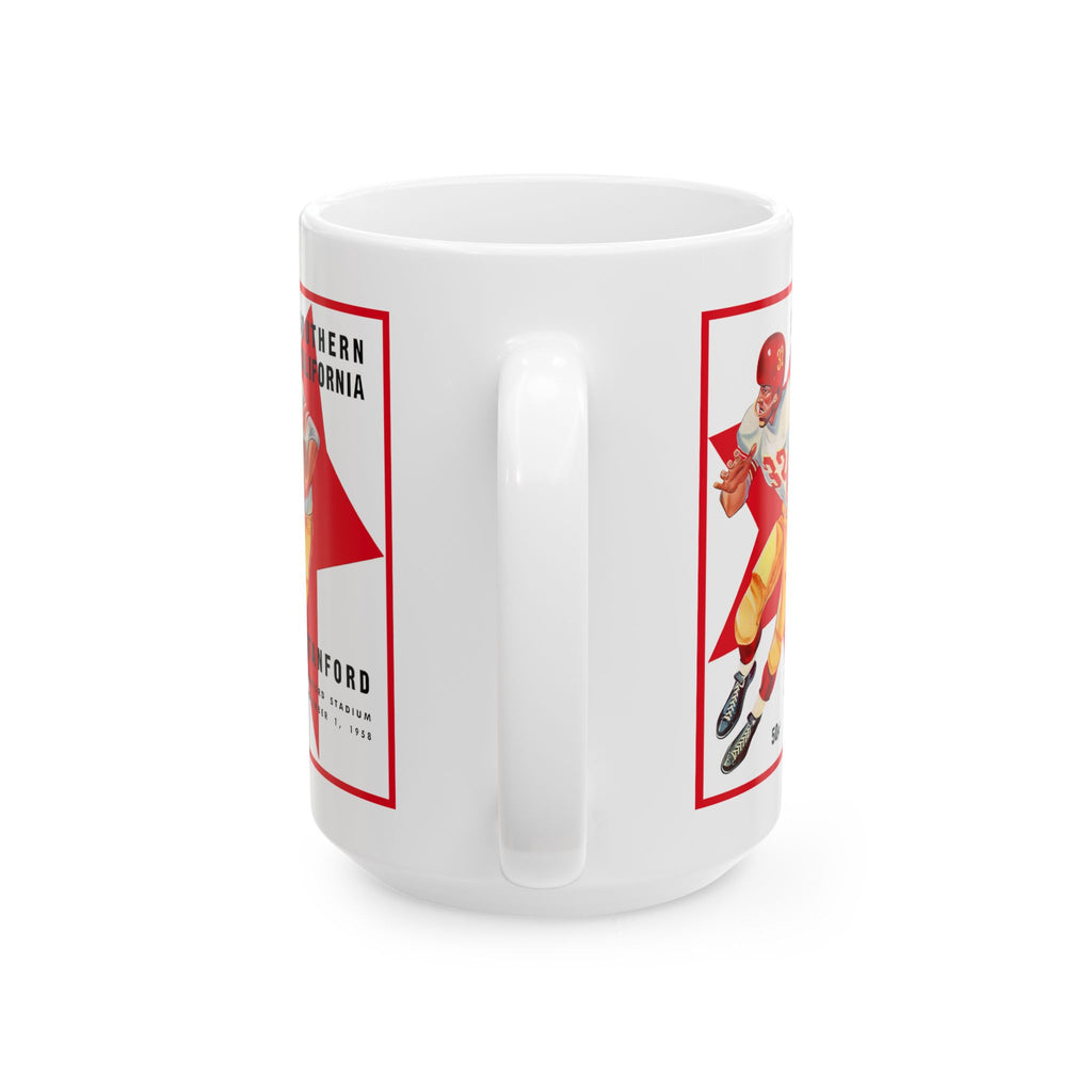 Football Ceramic Mug, 1958 Southern California Stanford, Sports Fan Gift, Coffee Cup, Tea Mug, Football Team