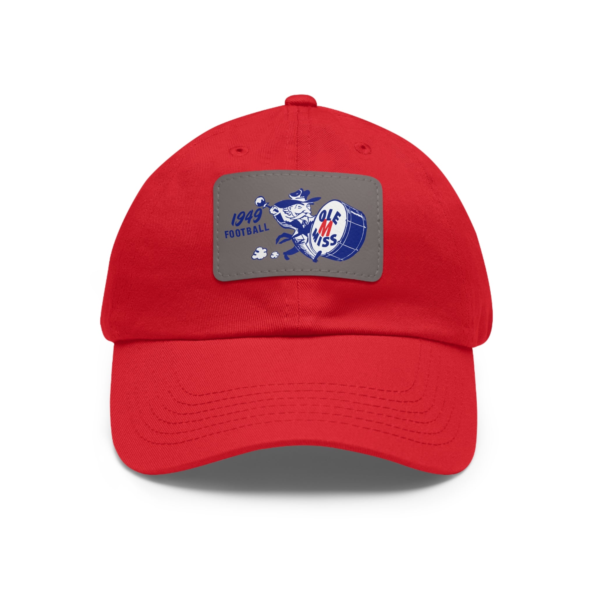 1949 Ole Miss Football - Dad Hat with Leather Patch (Rectangle)