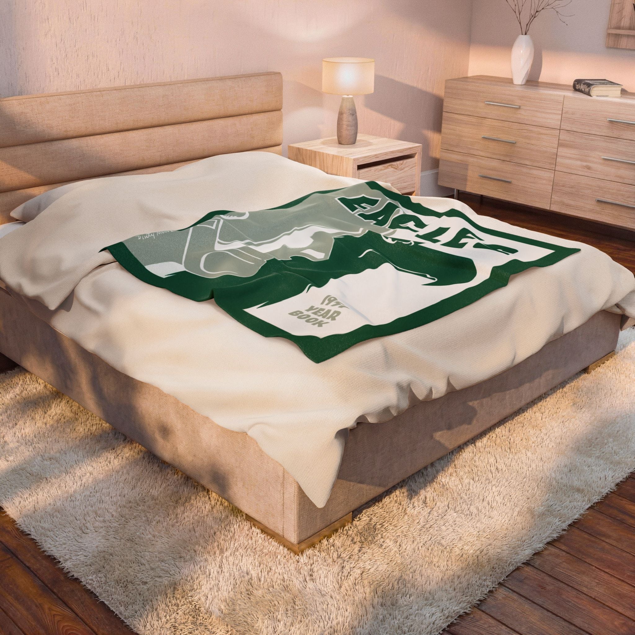 Velveteen Plush Blanket, 1951 Eagles Football Yearbook Philadelphia, Throw Blanket, Home Decor, Gift for Sports Fans, Game Day Blanket