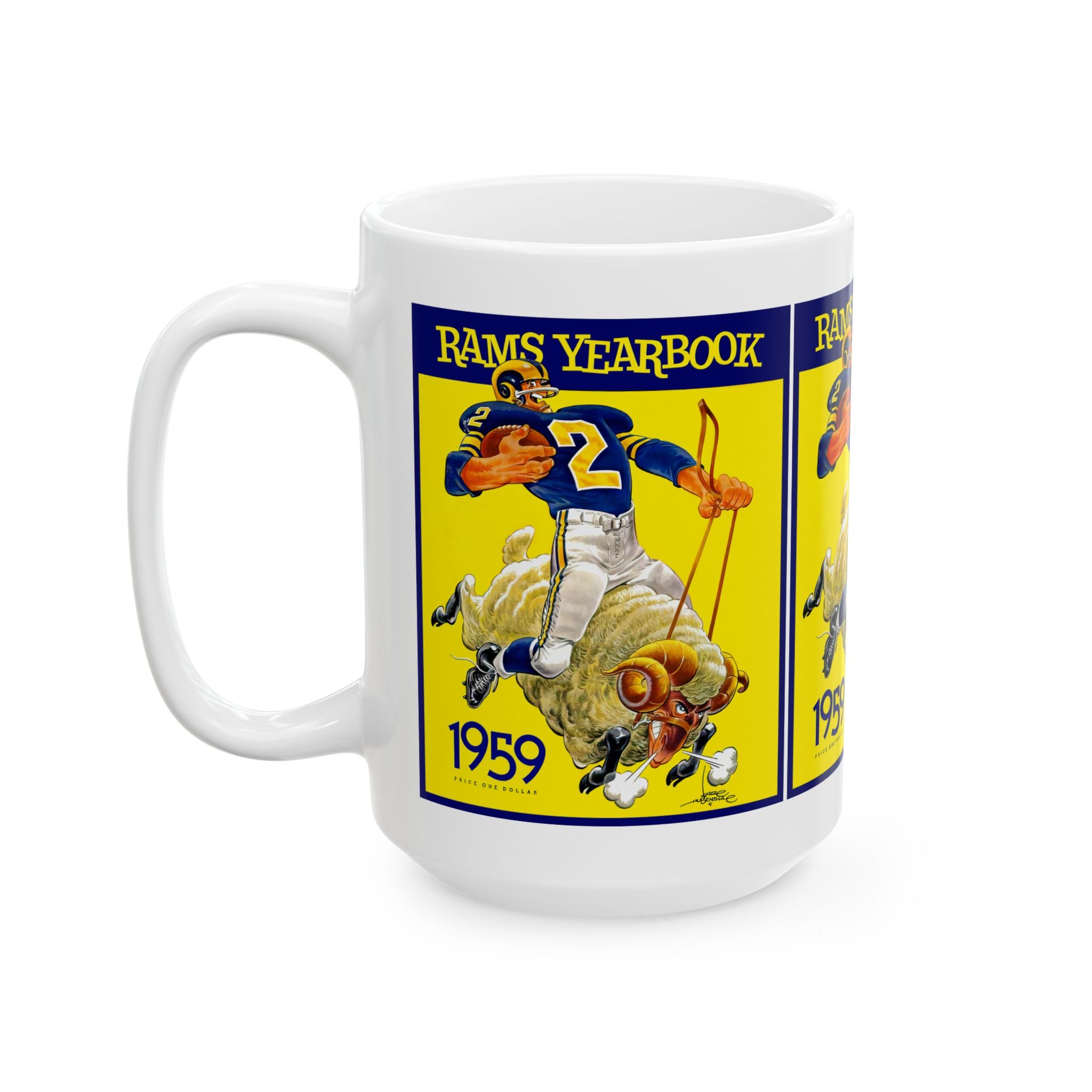 Los Angeles Rams 1959 Football Ceramic Mug, Sports Fan Gift, Coffee Cup, Team Logo Memorabilia, Football Collectible