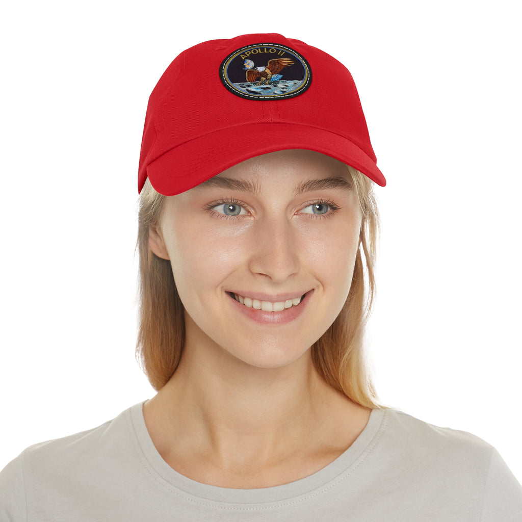 NASA Apollo 11 - Flight Patch - Dad Hat with Leather Patch (Round)