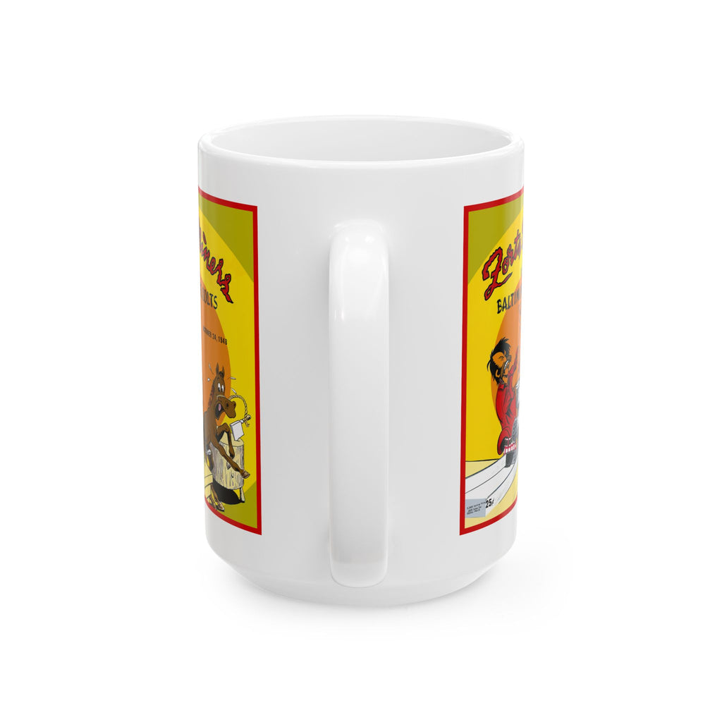 Vintage 1948 Football Ceramic Mug, San Francisco 49ers Baltimore Colts Fan Gift, 11oz, 15oz, Team Coffee Cup, Retro Football Memorabilia,