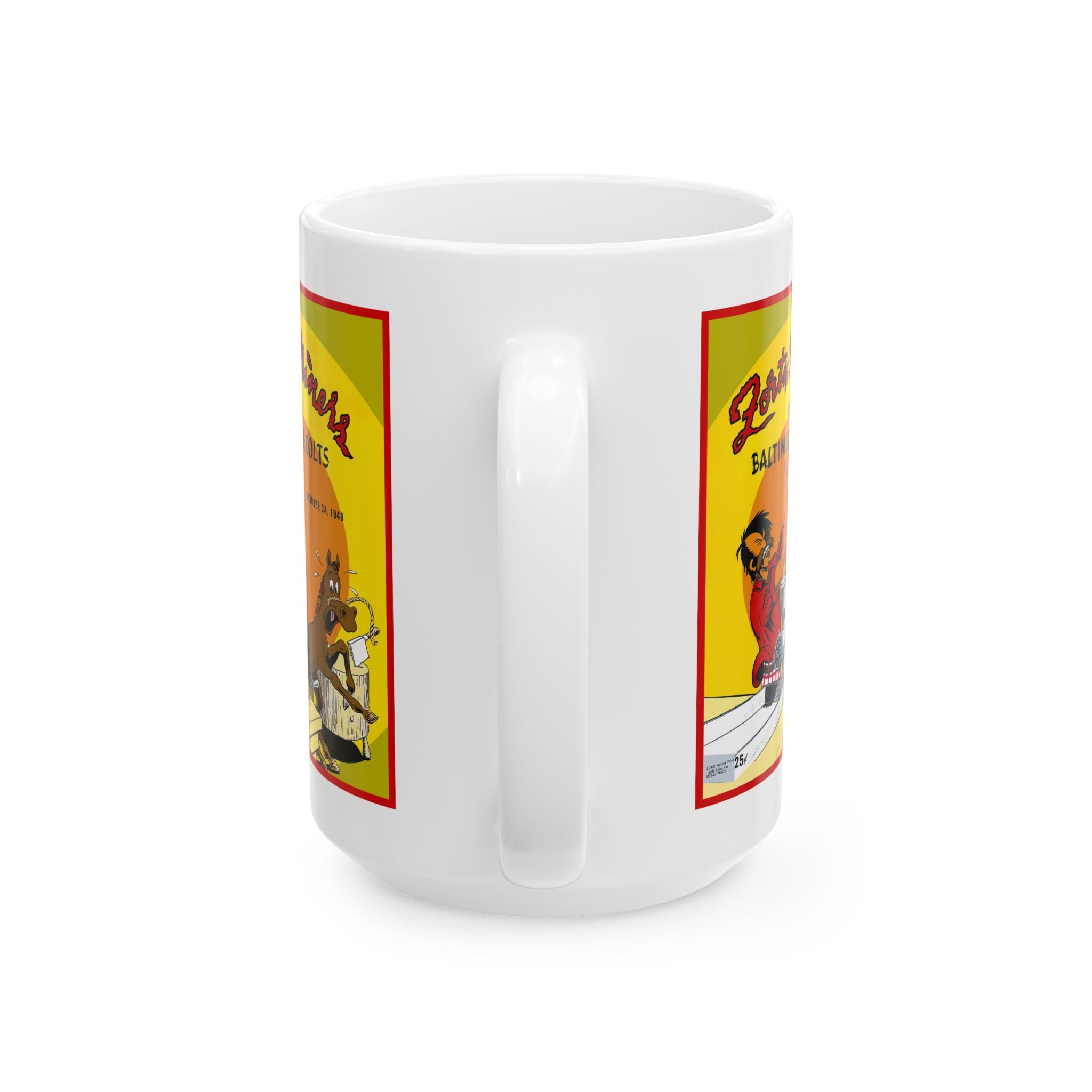 Vintage 1948 Football Ceramic Mug, San Francisco 49ers Baltimore Colts Fan Gift, 11oz, 15oz, Team Coffee Cup, Retro Football Memorabilia,