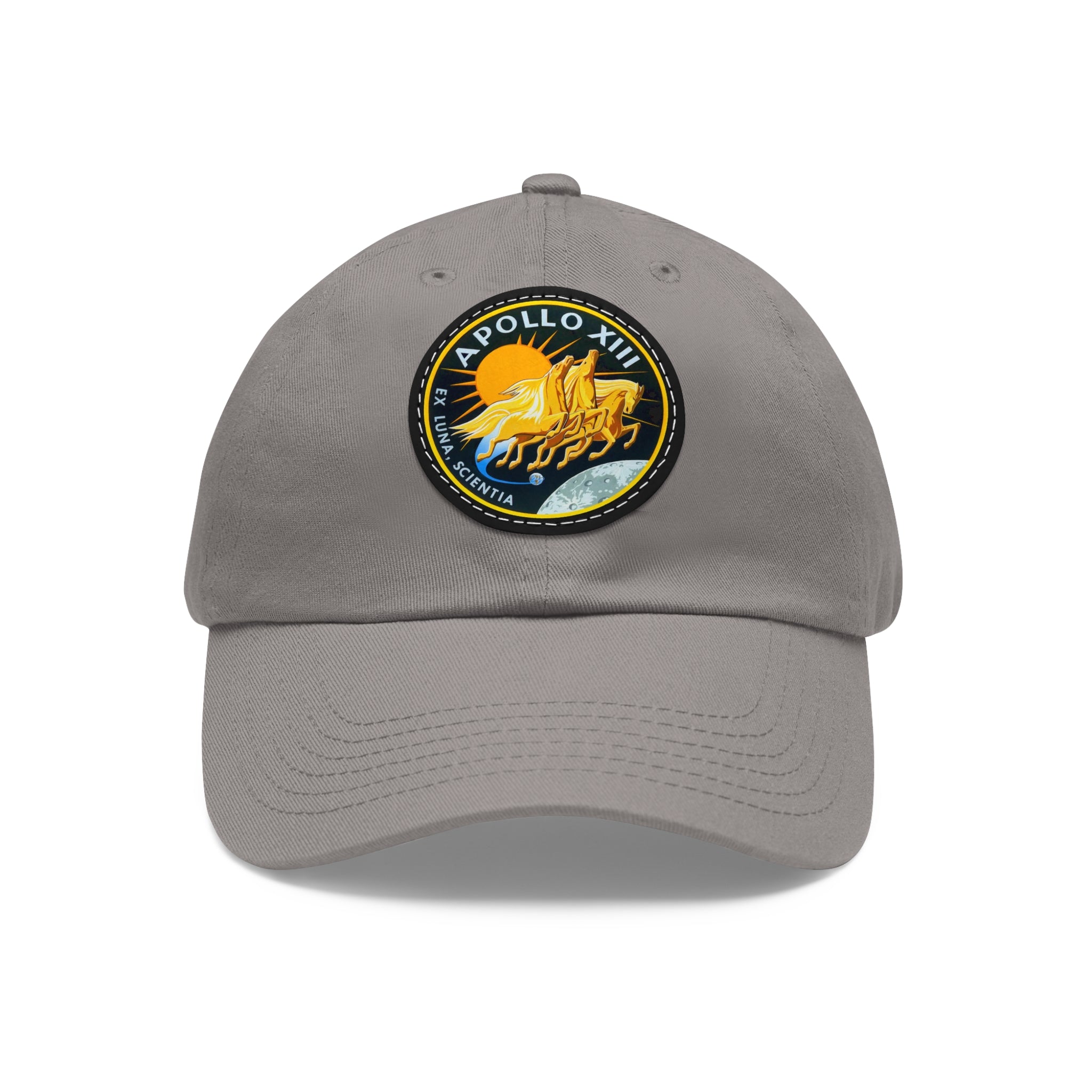 NASA Apollo 13 - Flight Patch - Dad Hat with Leather Patch (Round)
