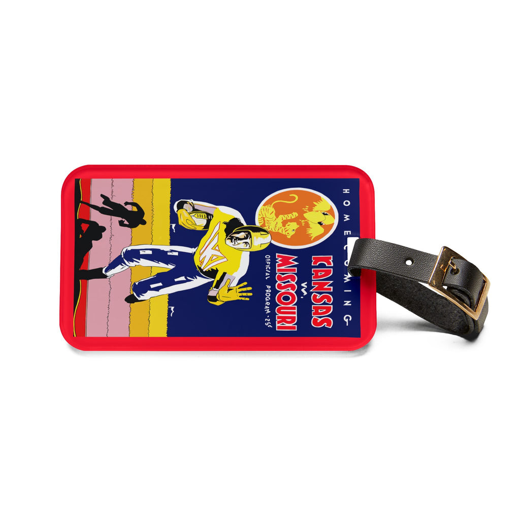 1931 Football Vintage Poster Luggage Tag — Kansas vs Missouri Homecoming