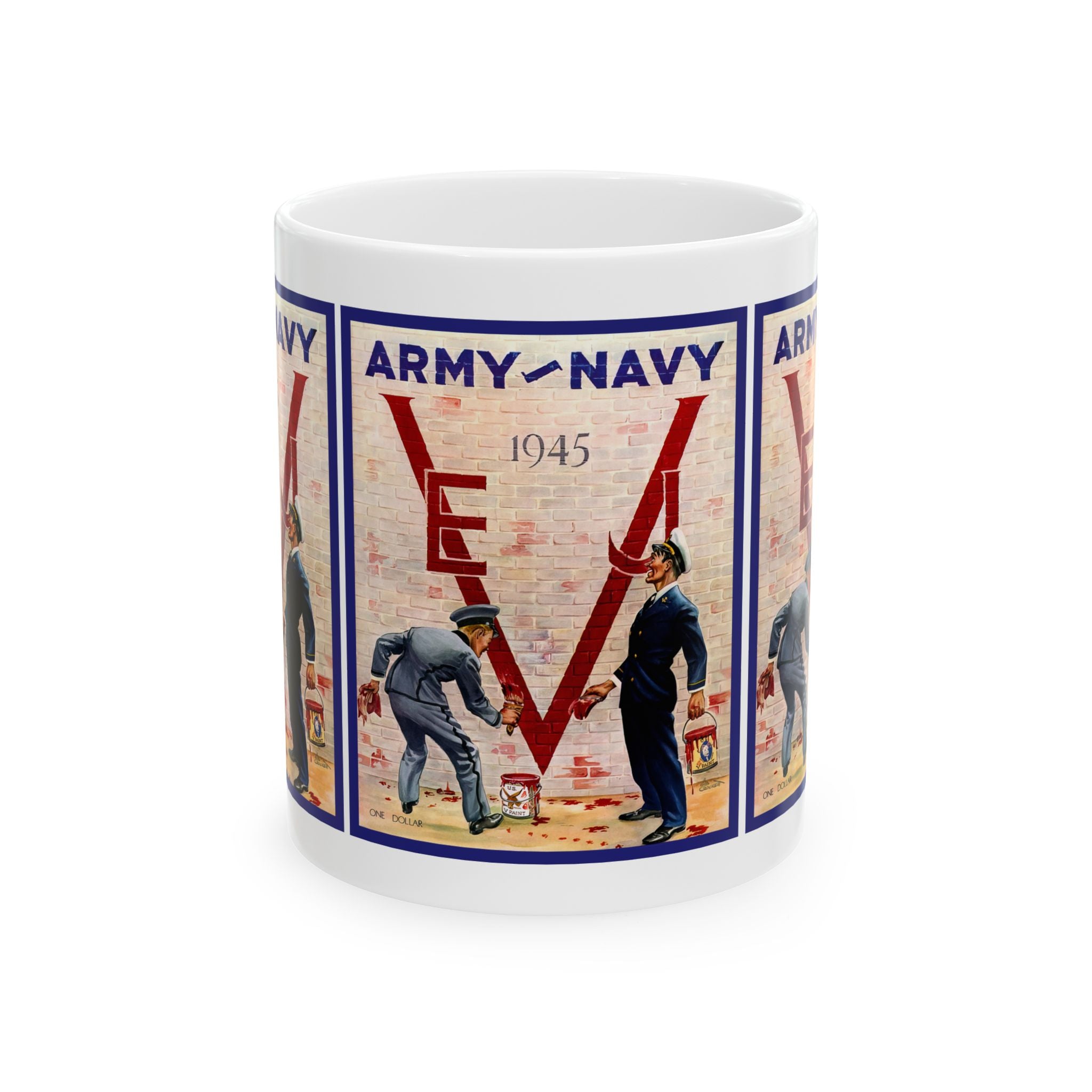 1945 Vintage Army-Navy Football VE-VJ Program Cover - Ceramic Mug, 11oz