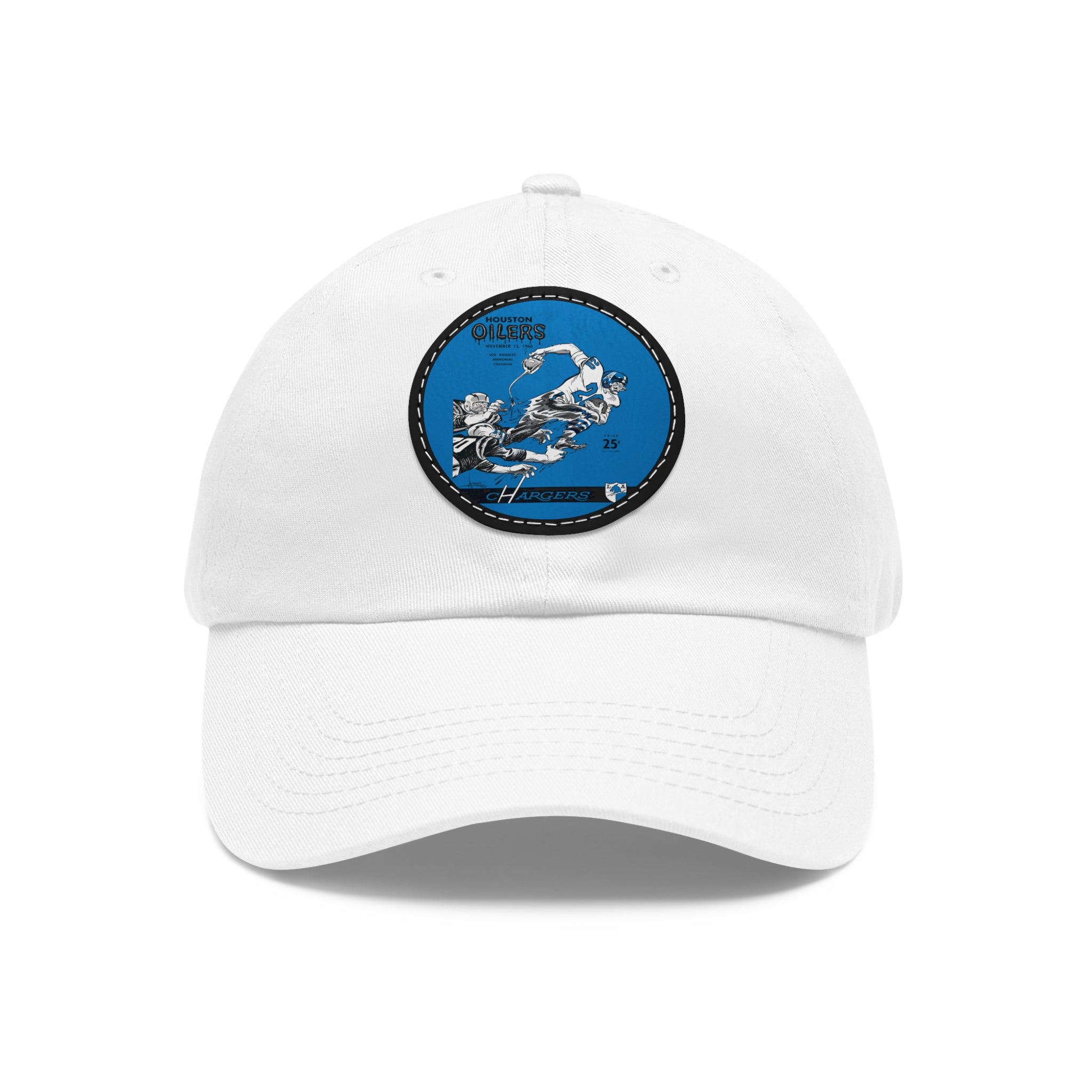 Dad Hat, Vintage Football Team, Leather Patch Cap, Retro Sports Merch, Football Fan Gift, 60s Los Angeles Chargers, Houston Oilers