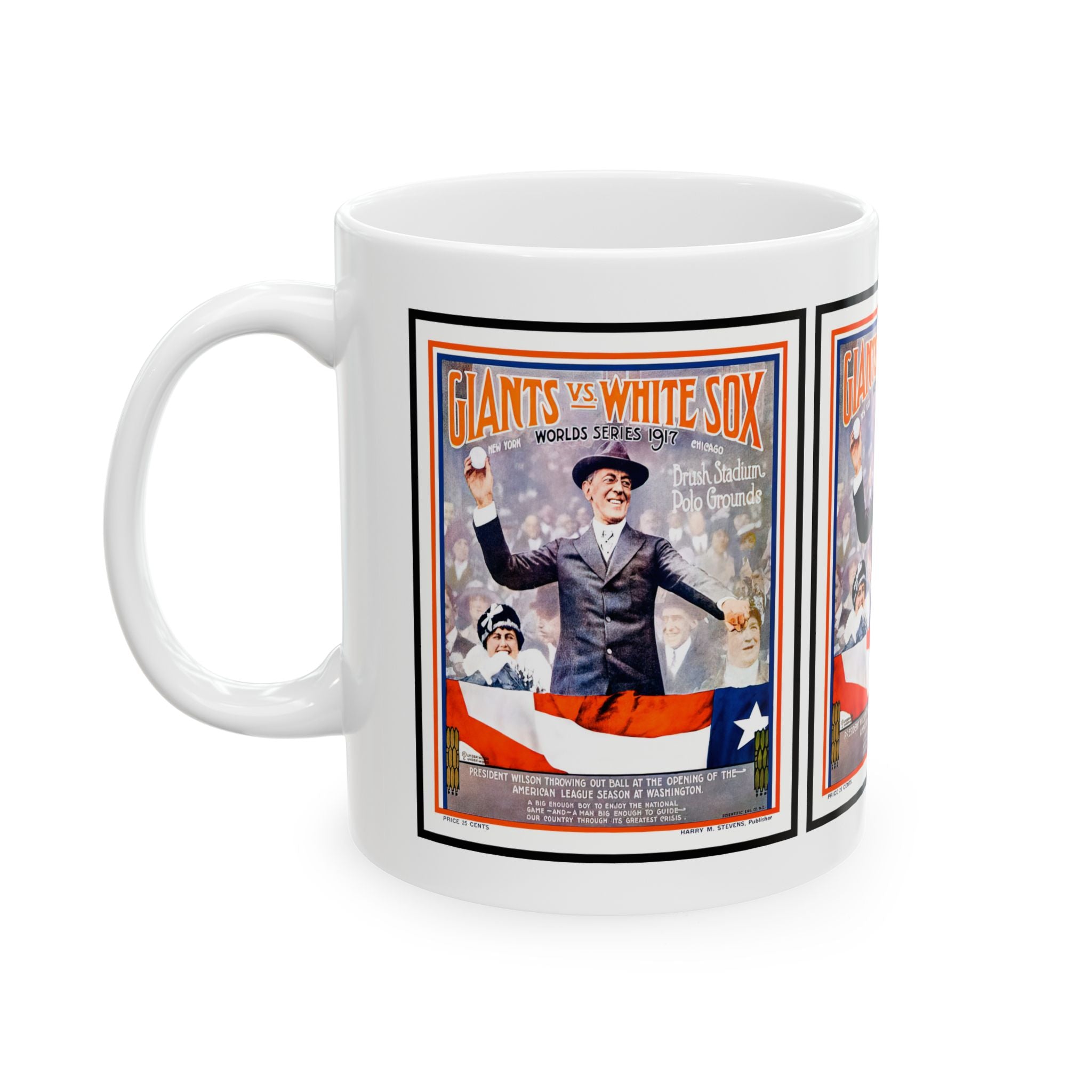 Vintage Baseball World Series Ceramic Mug, 1917 Giants-White Sox Fan Gift, Retro Sports Coffee Cup, Baseball Lover Gift, 11oz 15oz Mug