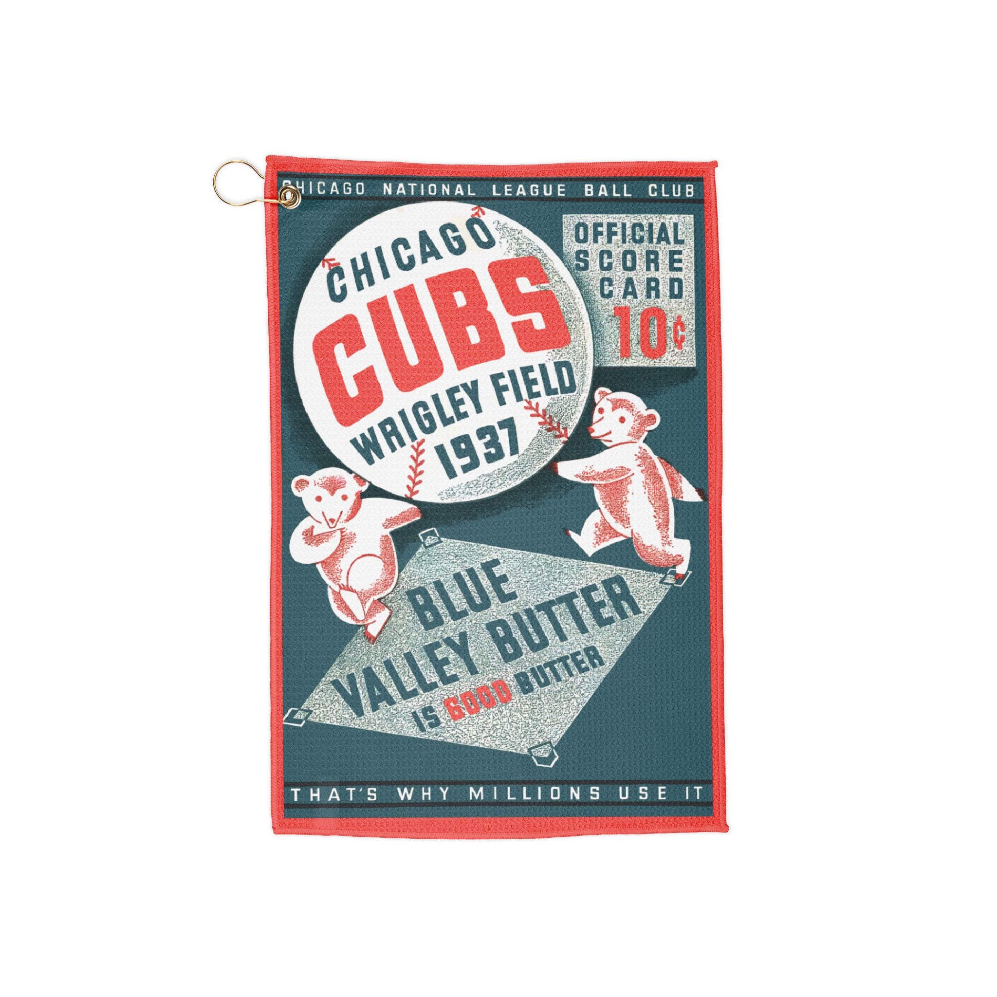 Vintage 1937 Baseball Chicago Cubs Golf Towel - Sports Lover Gift, Golf Accessories, Cubs Fan Memorabilia, Retro Sports Decor, Sports Gift
