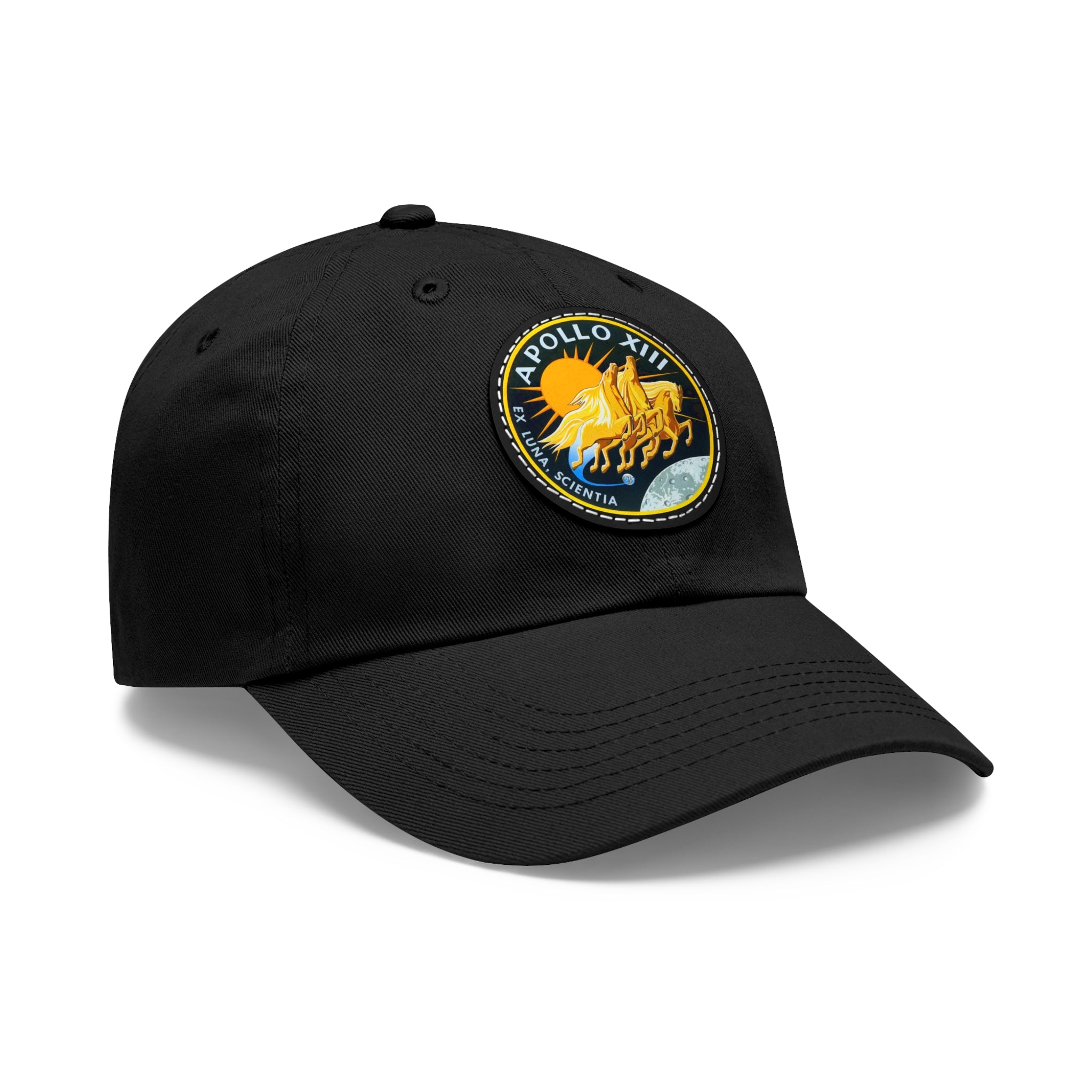 NASA Apollo 13 - Flight Patch - Dad Hat with Leather Patch (Round)