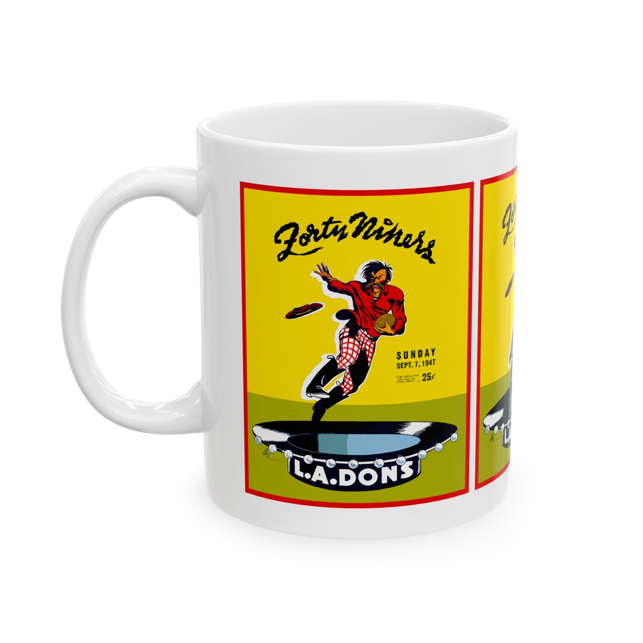 Vintage 1947 Football 49ers Los Angeles Dons Ceramic Mug, Sports Fan Gift, Coffee Cup, Retro Sports Memorabilia, Football Enthusiast, Unique