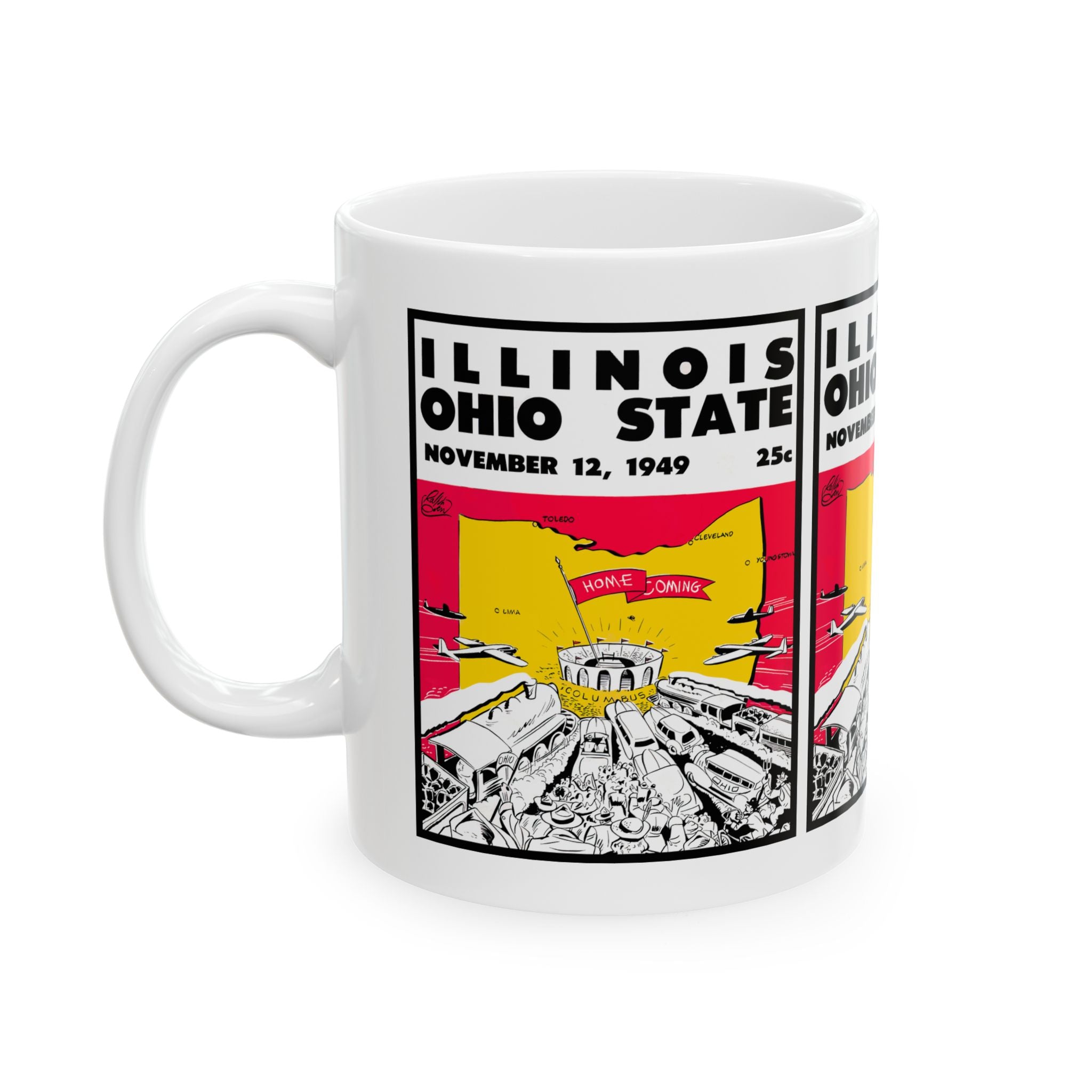 1949 Vintage Illinois - Ohio State Football Program Cover- Ceramic Mug, 11oz