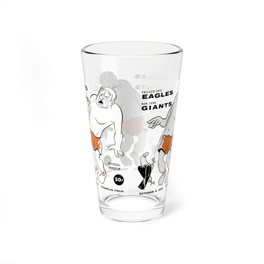 1959 Vintage New York Giants- Philadelphia Eagles Football Program Cover -  Pint Glass, 16oz