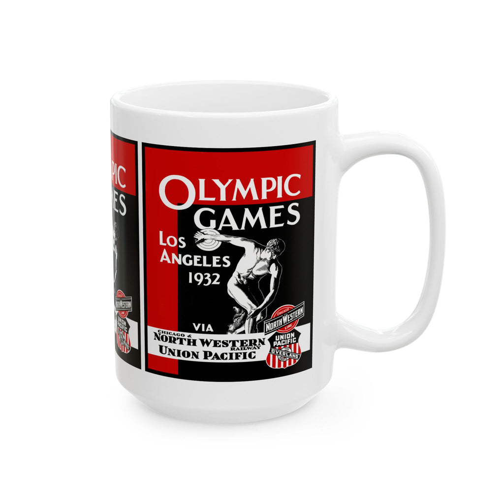 Vintage Olympic Games Ceramic Mug, 1932 Los Angeles Souvenir Cup, Sports Fan Gift, Retro Olympics Coffee Mug, Olympic Collectible Drinkware,