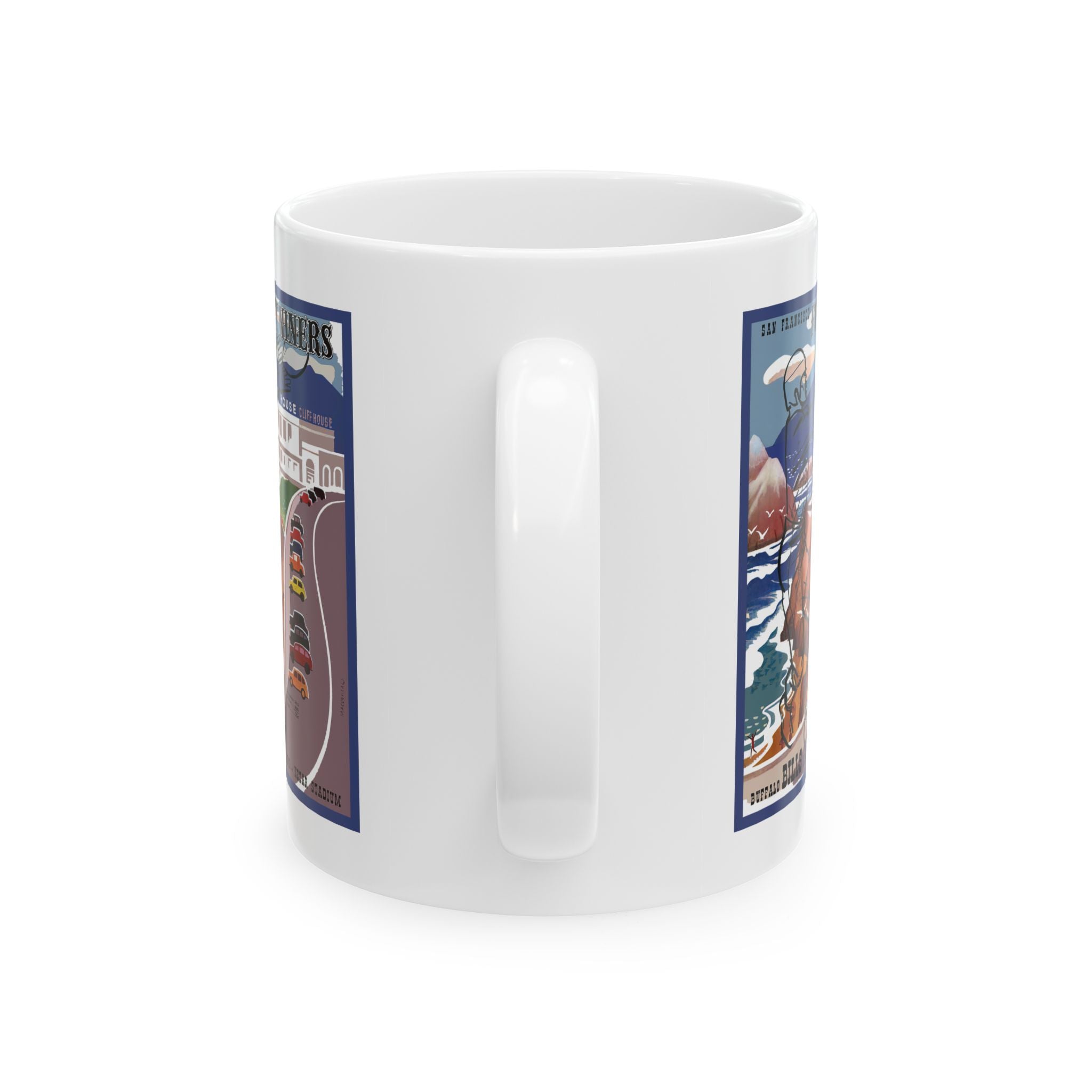 1949 Vintage San Francisco 49ers - Buffalo Bills - Football Program Cover - Ceramic Mug, 11oz