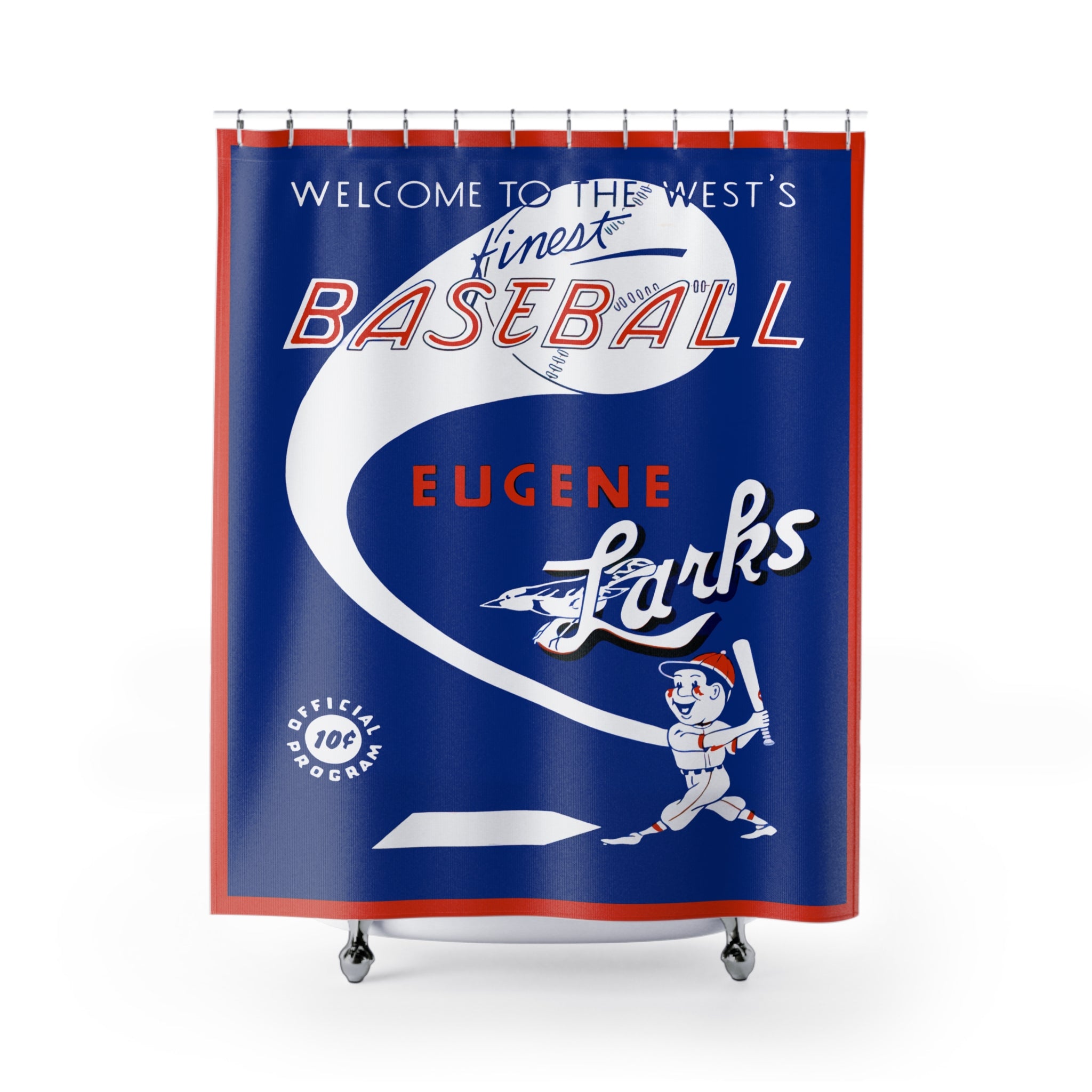 1950 Vintage Eugene Larks Far West League Baseball Shower Curtain