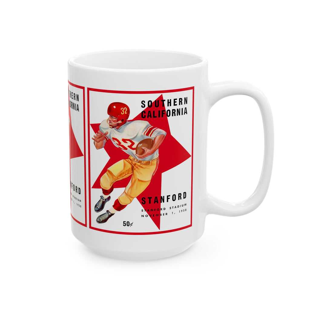 Football Ceramic Mug, 1958 Southern California Stanford, Sports Fan Gift, Coffee Cup, Tea Mug, Football Team