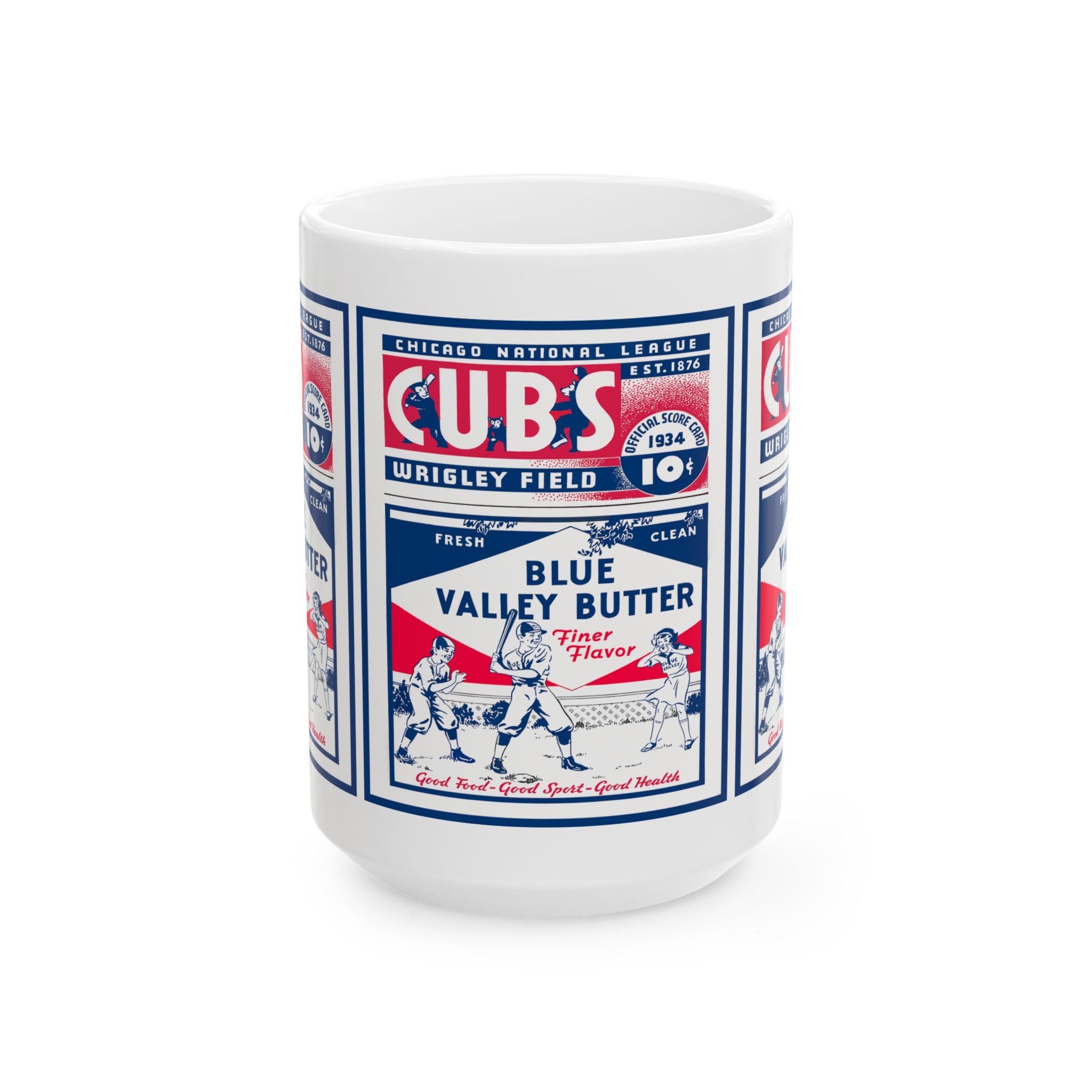 Vintage 1934 Baseball Chicago Cubs Ceramic Mug, Baseball Fan Gift, Sports Memorabilia, Baseball Lover Mug, Father's Day Gift