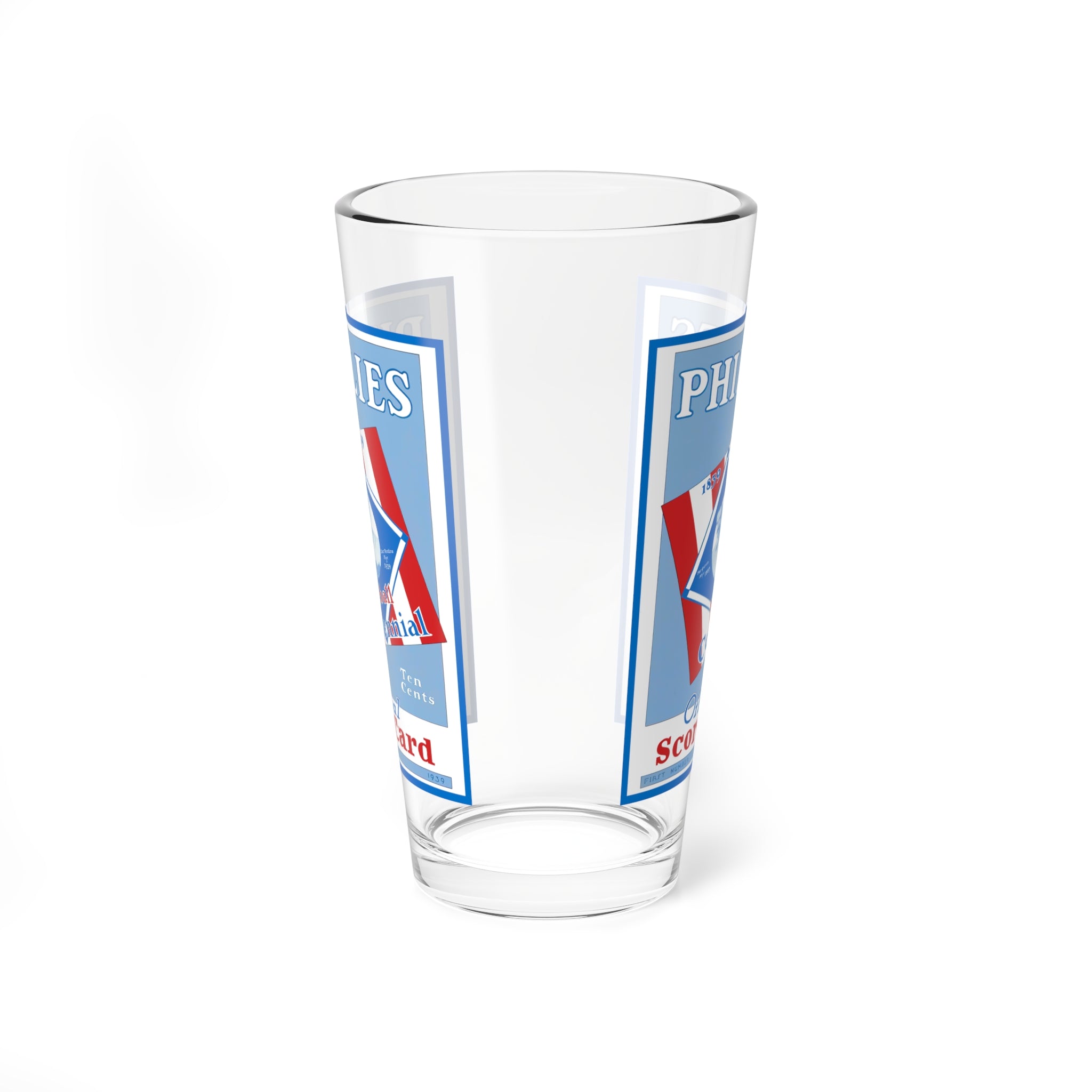 Mixing Glass, 16oz - 1939 Baseball Phillies Vintage Sports Barware, Baseball Fan Gift, Sports Memorabilia, Philadelphia Phillies Souvenir,