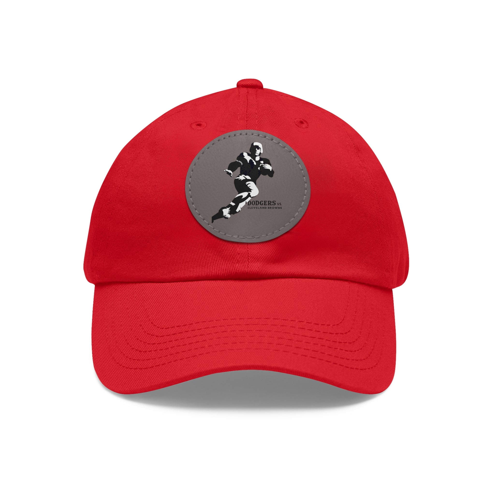 1947 Vintage Brooklyn Dodgers - Cleveland Browns Football - Dad Hat with Leather Patch (Round)