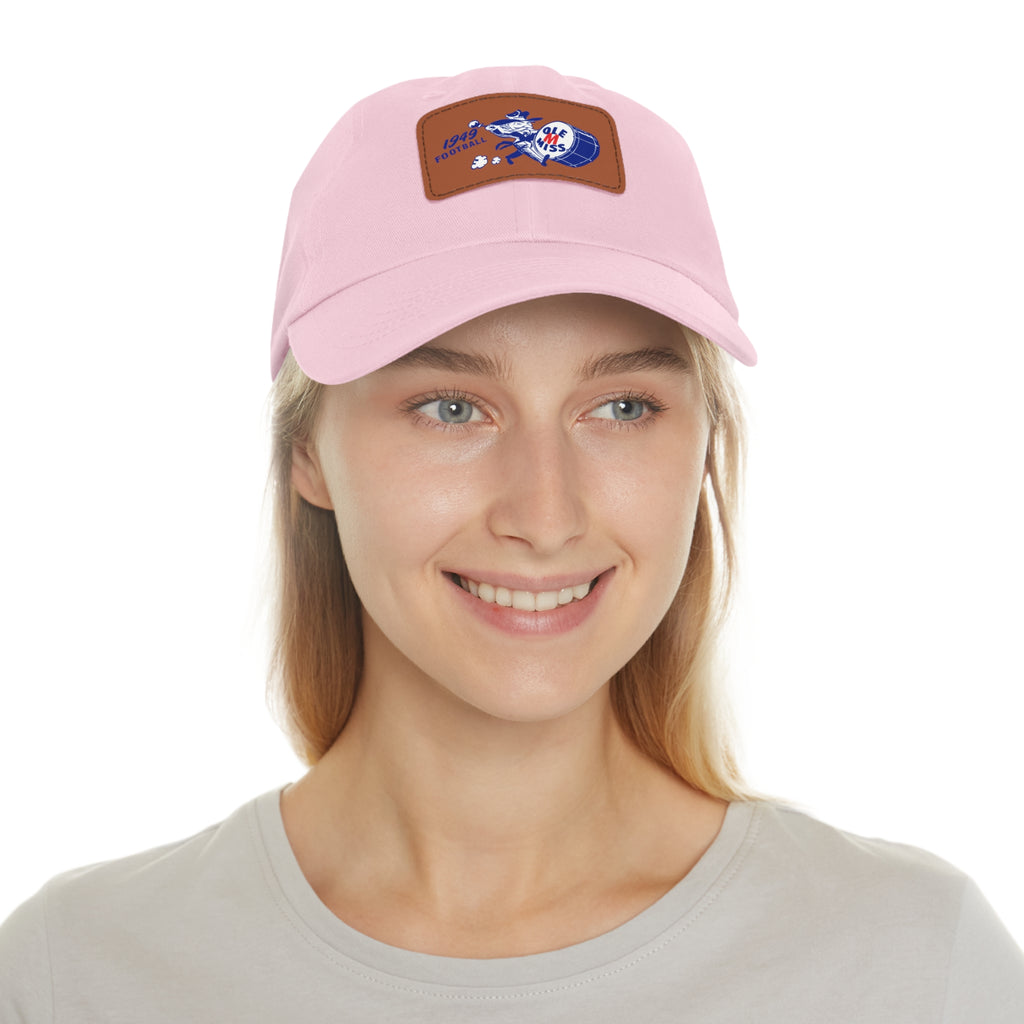 1949 Ole Miss Football - Dad Hat with Leather Patch (Rectangle)