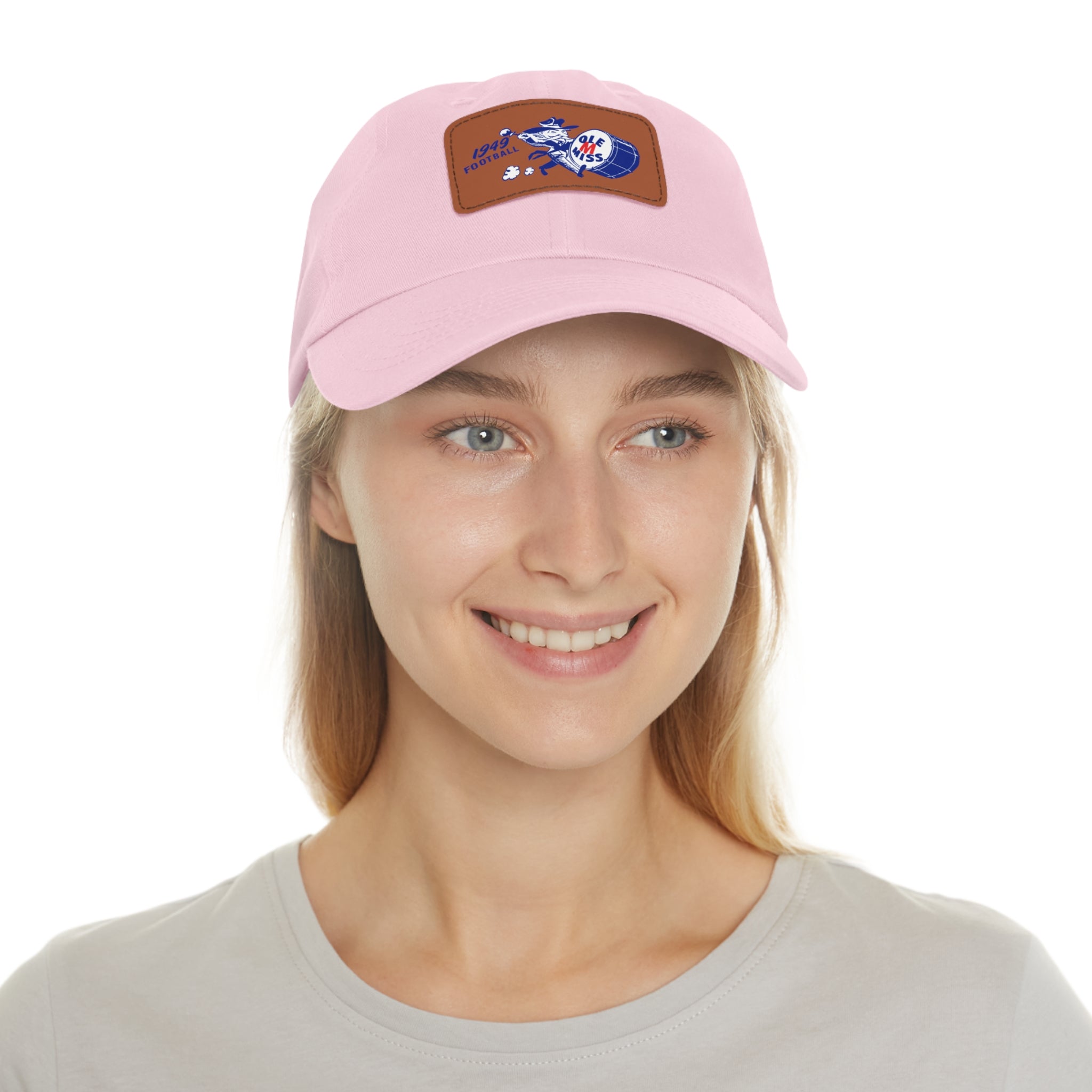 1949 Ole Miss Football - Dad Hat with Leather Patch (Rectangle)