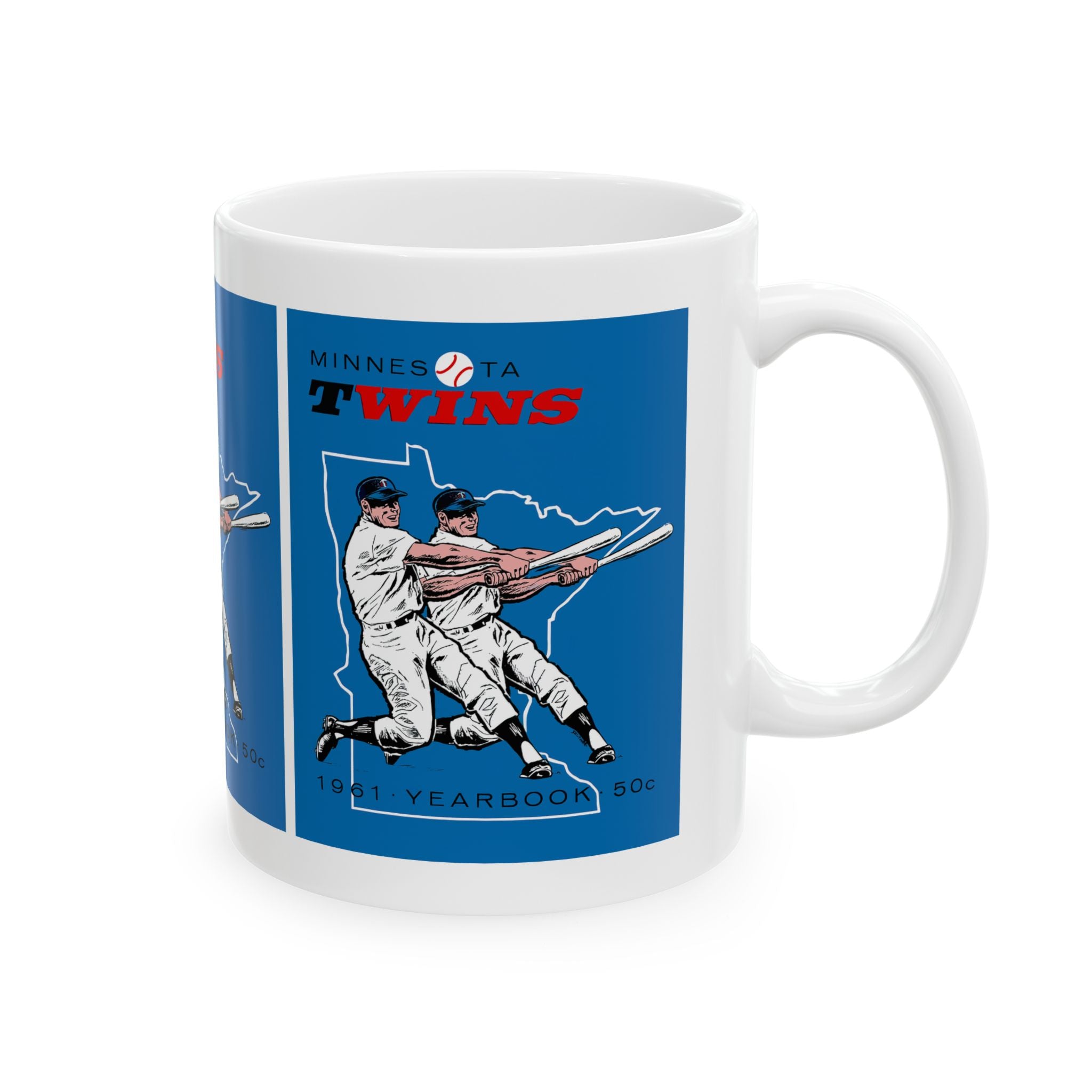 1961 Minnesota Twins Baseball Ceramic Mug, Sports Fan Gift, Baseball Lover Cup, Vintage Sports Mug, Baseball Collectible, Retro Baseball Mug