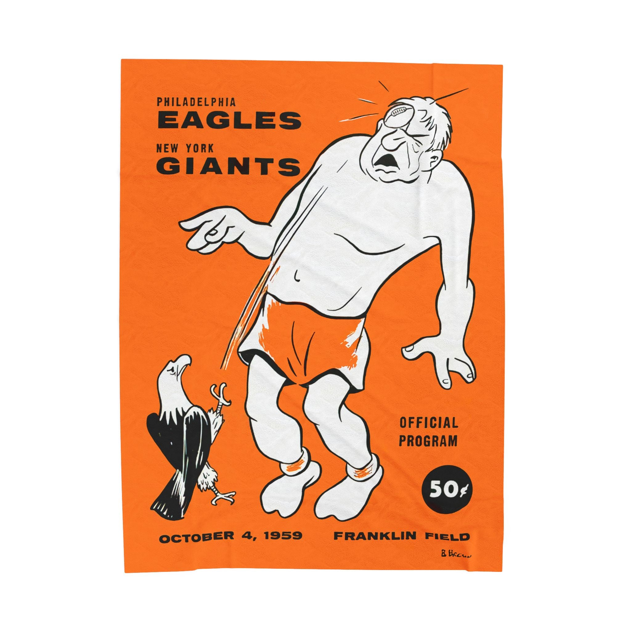 Plush Blanket, Vintage 1959 Philadelphia Eagles New York Giants Football Design - Gift for Football Fans,  Football Blanket, Sports Bedding