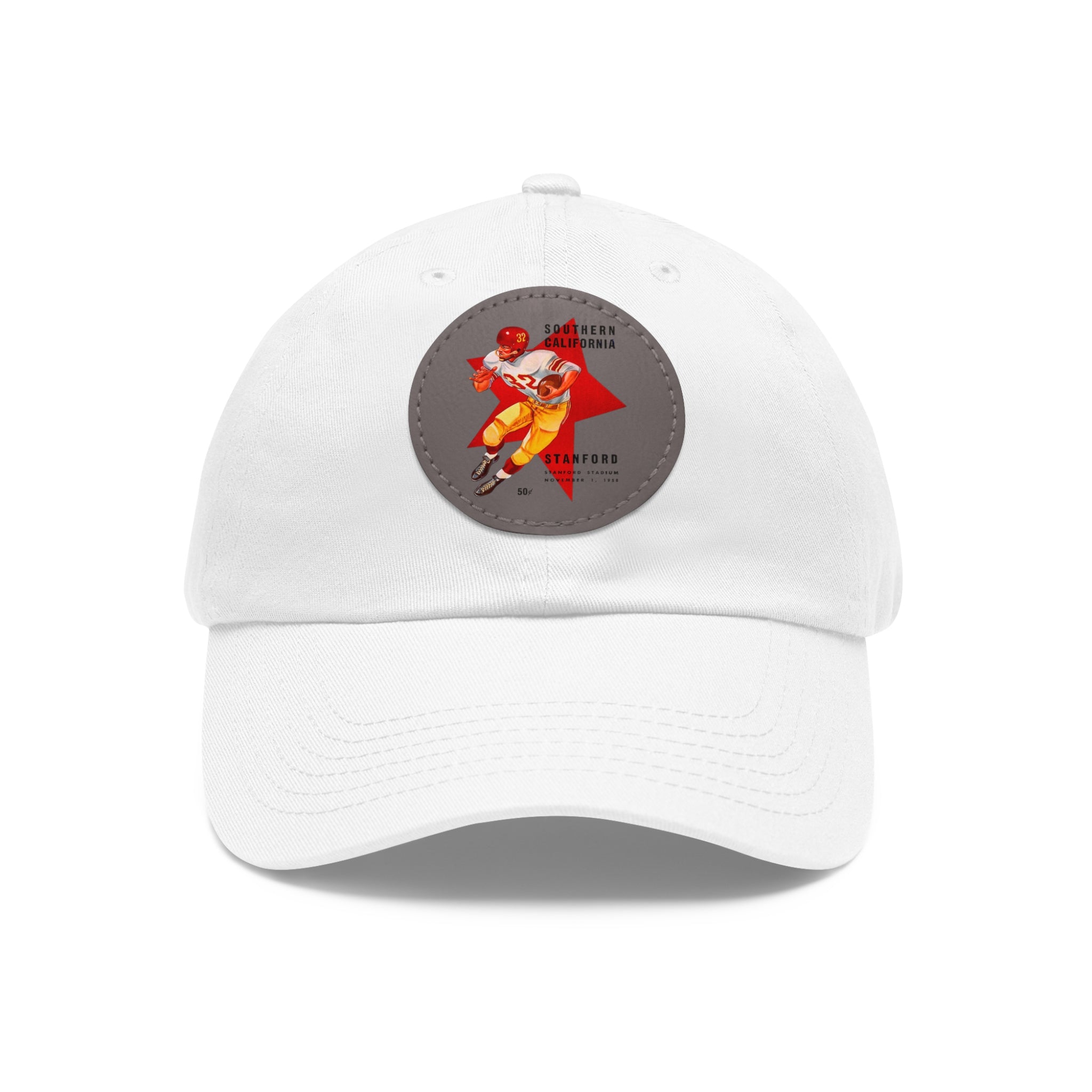 1958 Vintage USC Trojans - Stanford Football Program Cover  - Dad Hat with Leather Patch (Round)