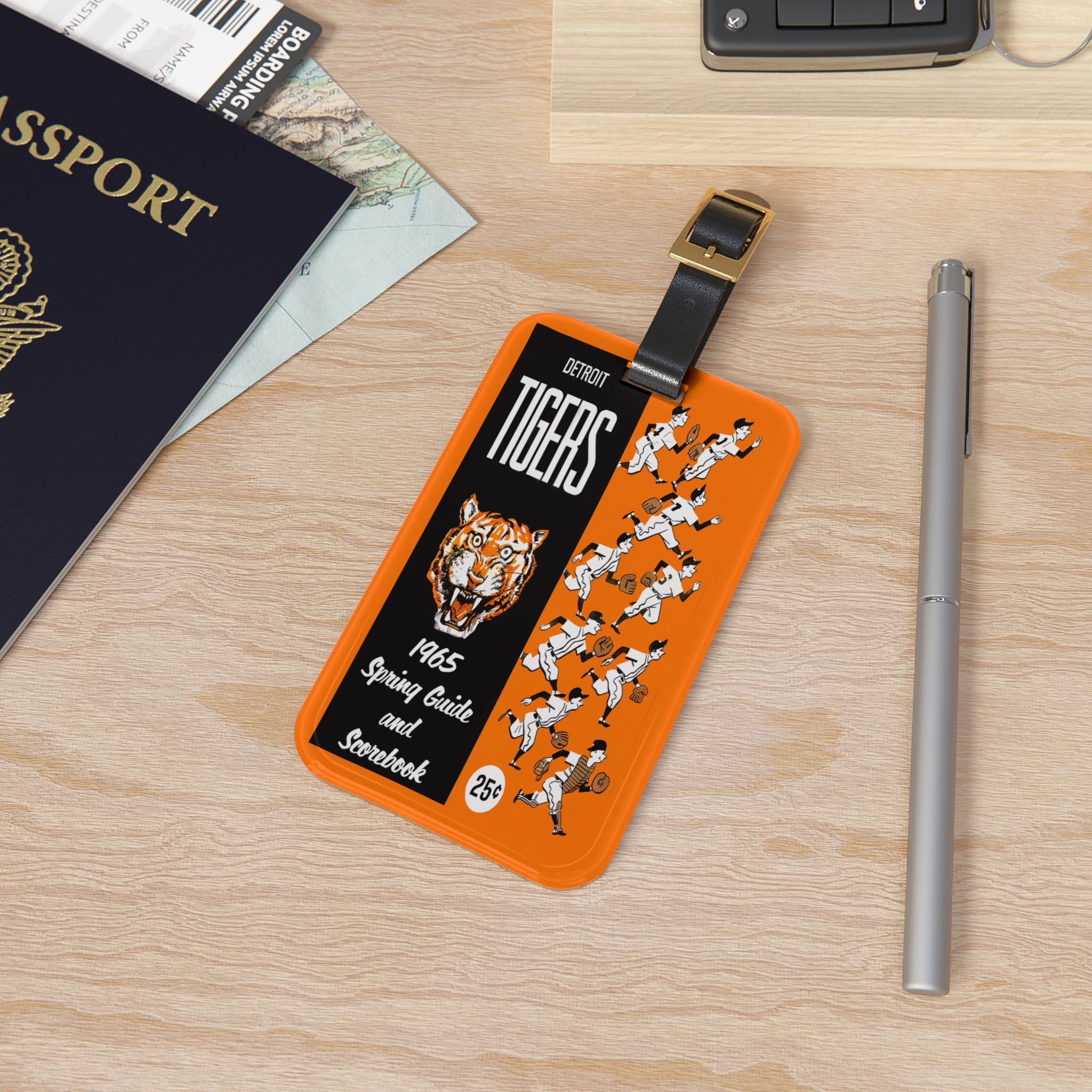 1965 Baseball Spring Training Detroit Luggage Tag | Vintage Sports Travel ID
