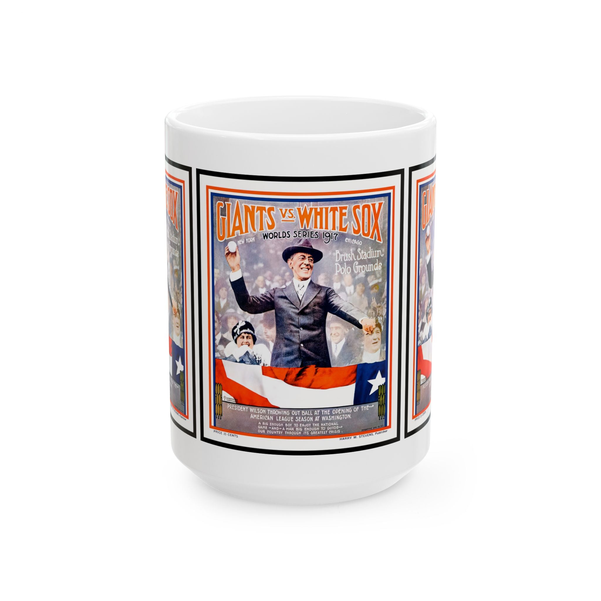 Vintage Baseball World Series Ceramic Mug, 1917 Giants-White Sox Fan Gift, Retro Sports Coffee Cup, Baseball Lover Gift, 11oz 15oz Mug