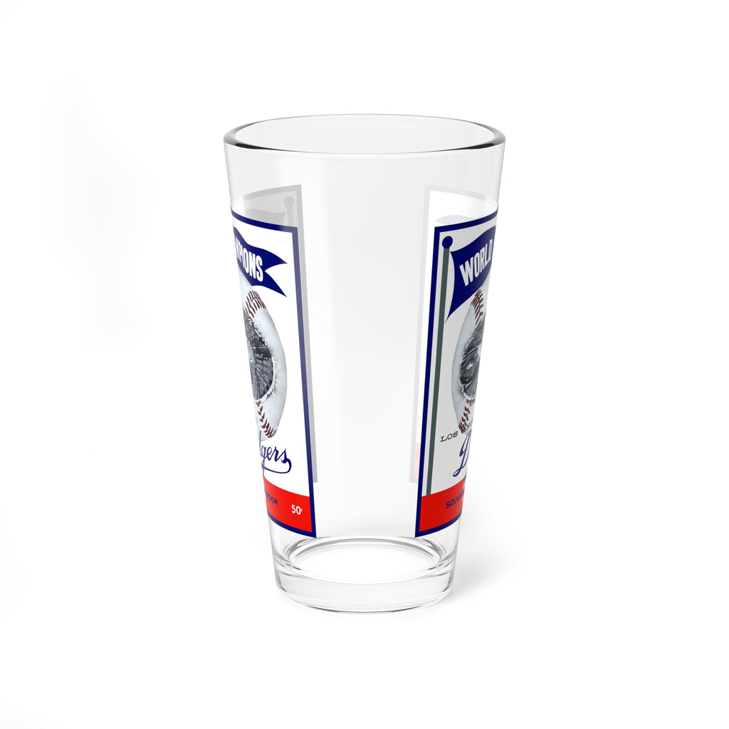 Barware, 1960 Dodgers Baseball Champions Mixing Glass, 16oz. Unique Bar Gift for Men, Sports Fan Glassware, Retro Baseball Decor