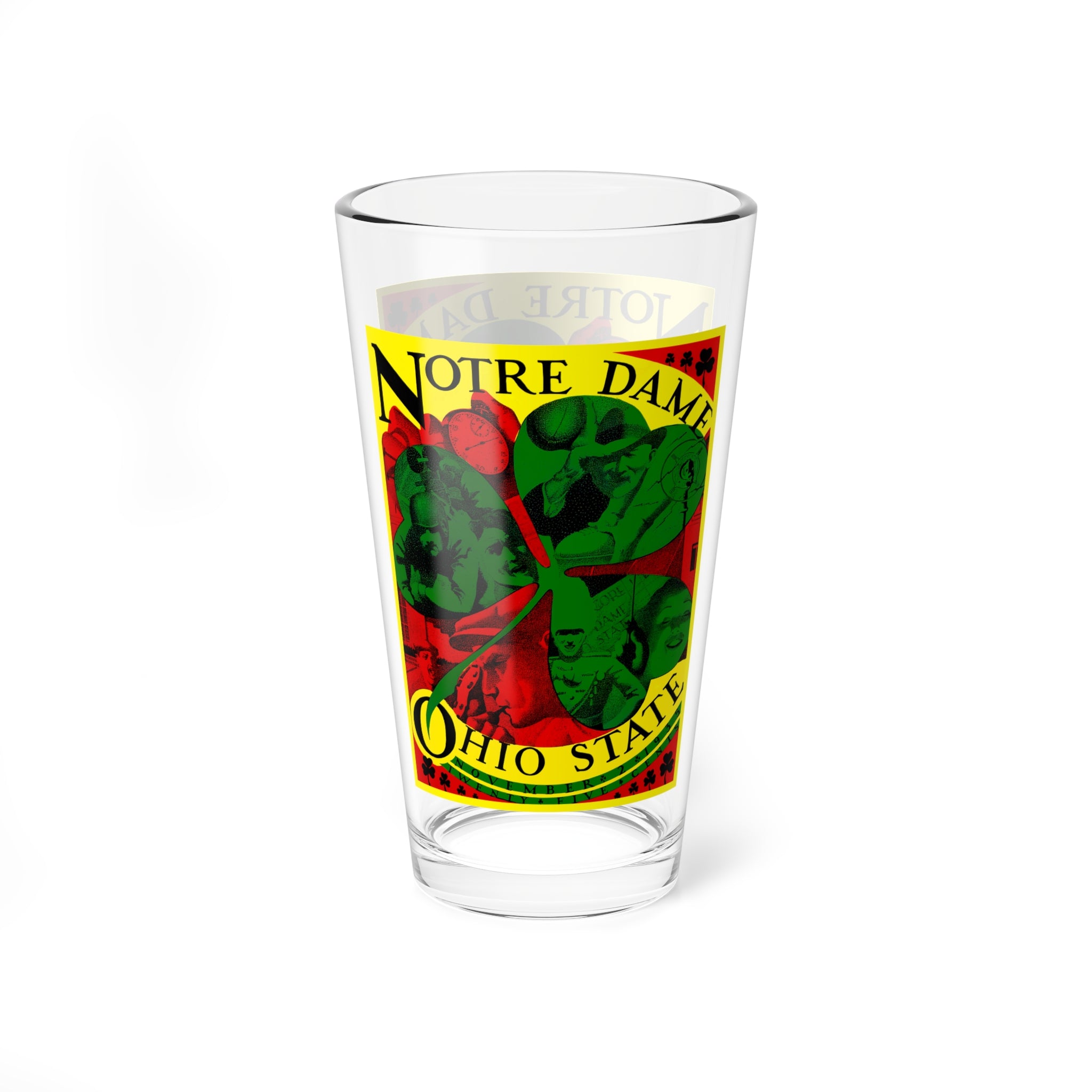 Mixing Glass, 16oz - 1935 Ohio State Notre Dame Football design, Sports Barware, Game Day Beer Glass, College Football Fan Gift, Football