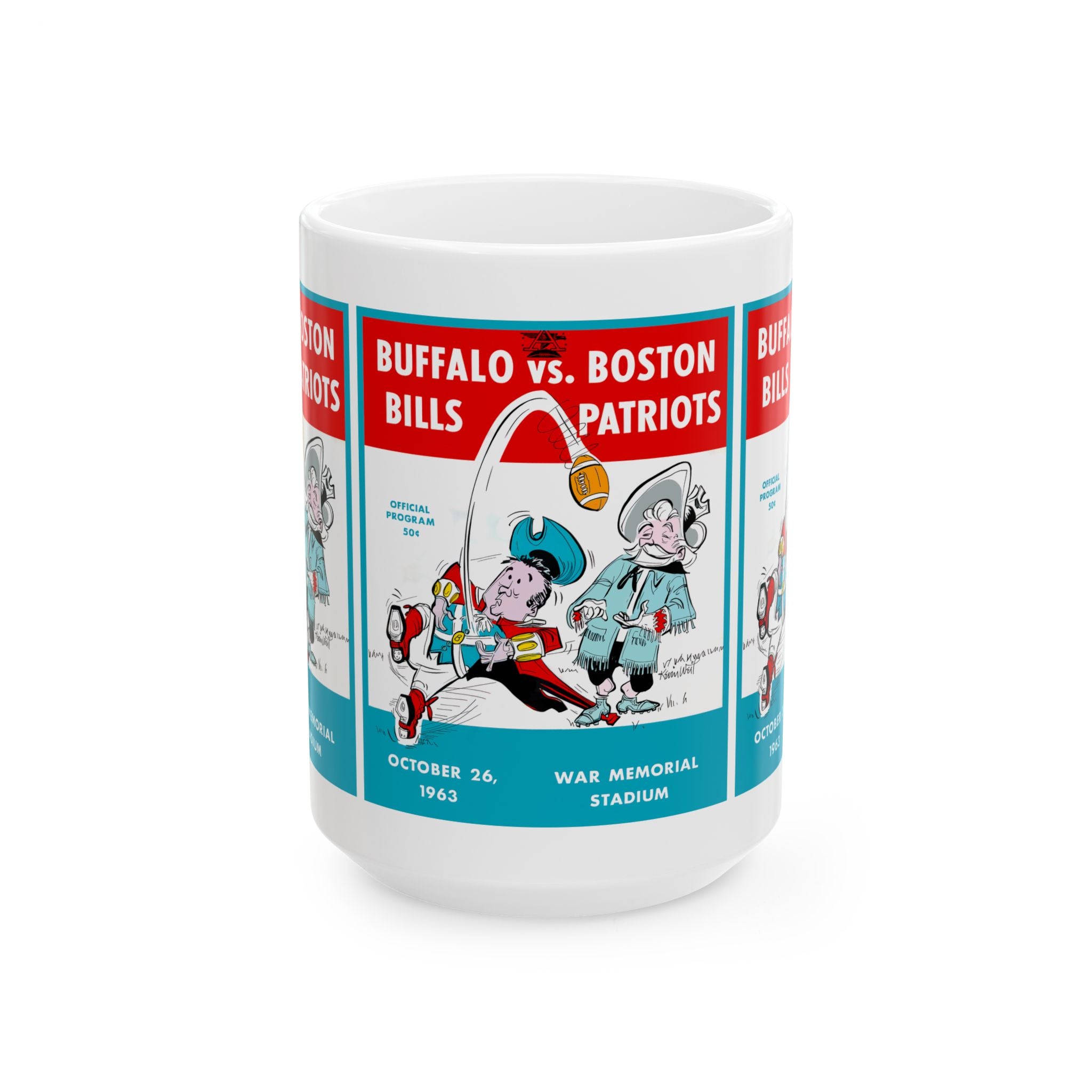 1963 Football Buffalo Boston Ceramic Mug | Vintage Sports Mug, 11oz and 15oz