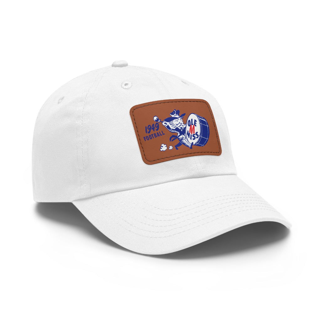 1949 Ole Miss Football - Dad Hat with Leather Patch (Rectangle)