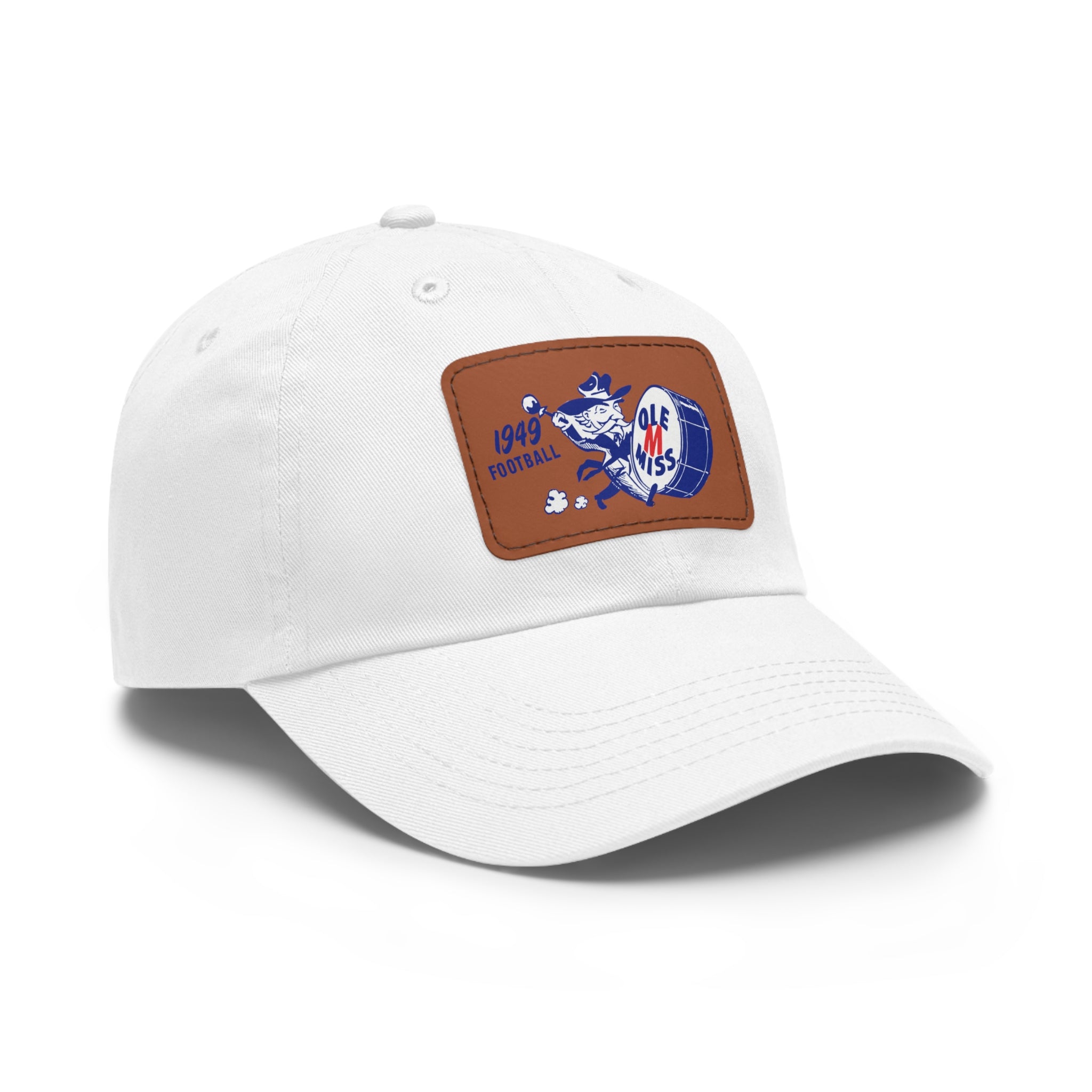 1949 Ole Miss Football - Dad Hat with Leather Patch (Rectangle)