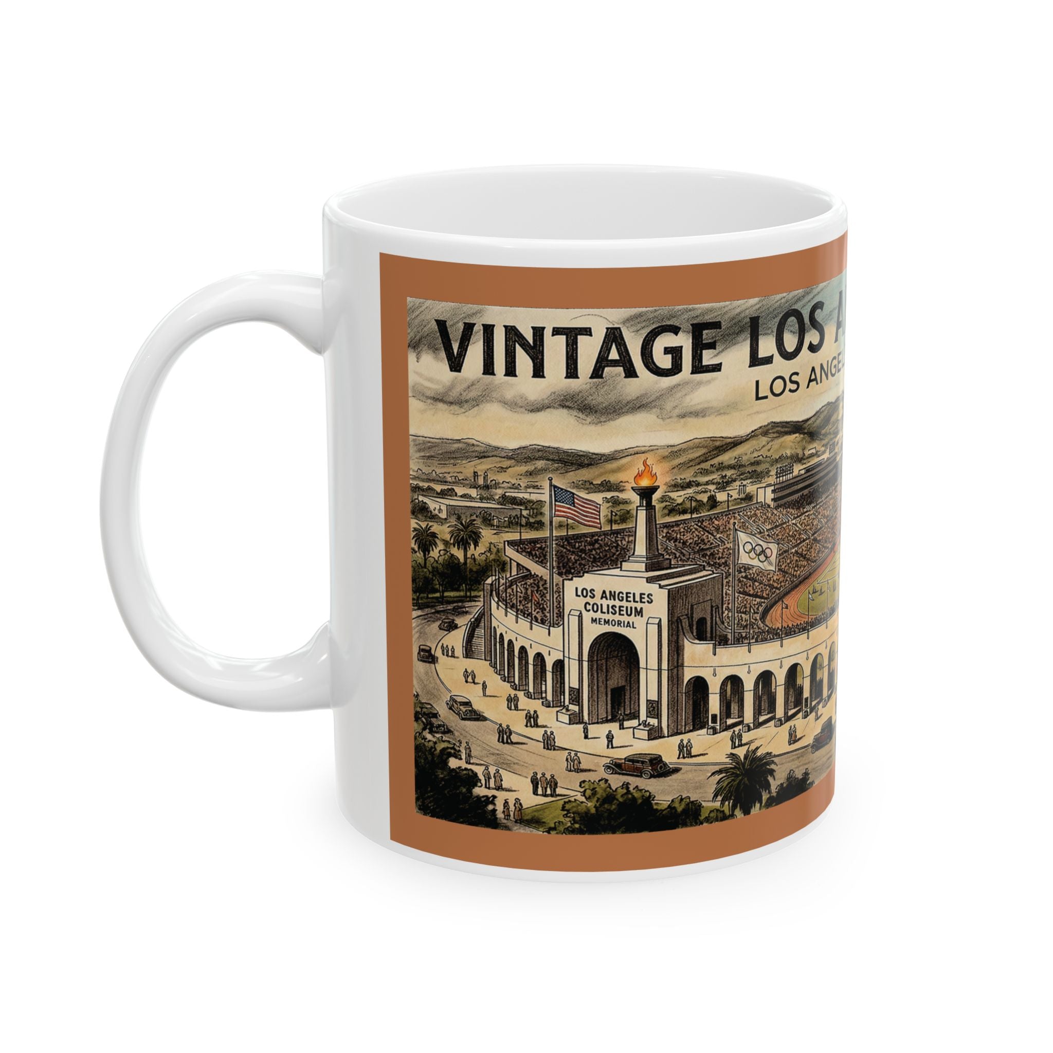 Vintage Los Angeles Coliseum Drawing Mug 11oz and 15oz