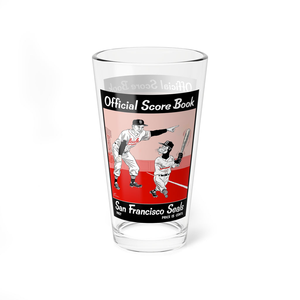Glassware, 1957 Baseball San Francisco Seals Mixing Glass, Vintage Sports Barware, Unique Gift for Baseball Fans, 16oz Cocktail Glass, Home