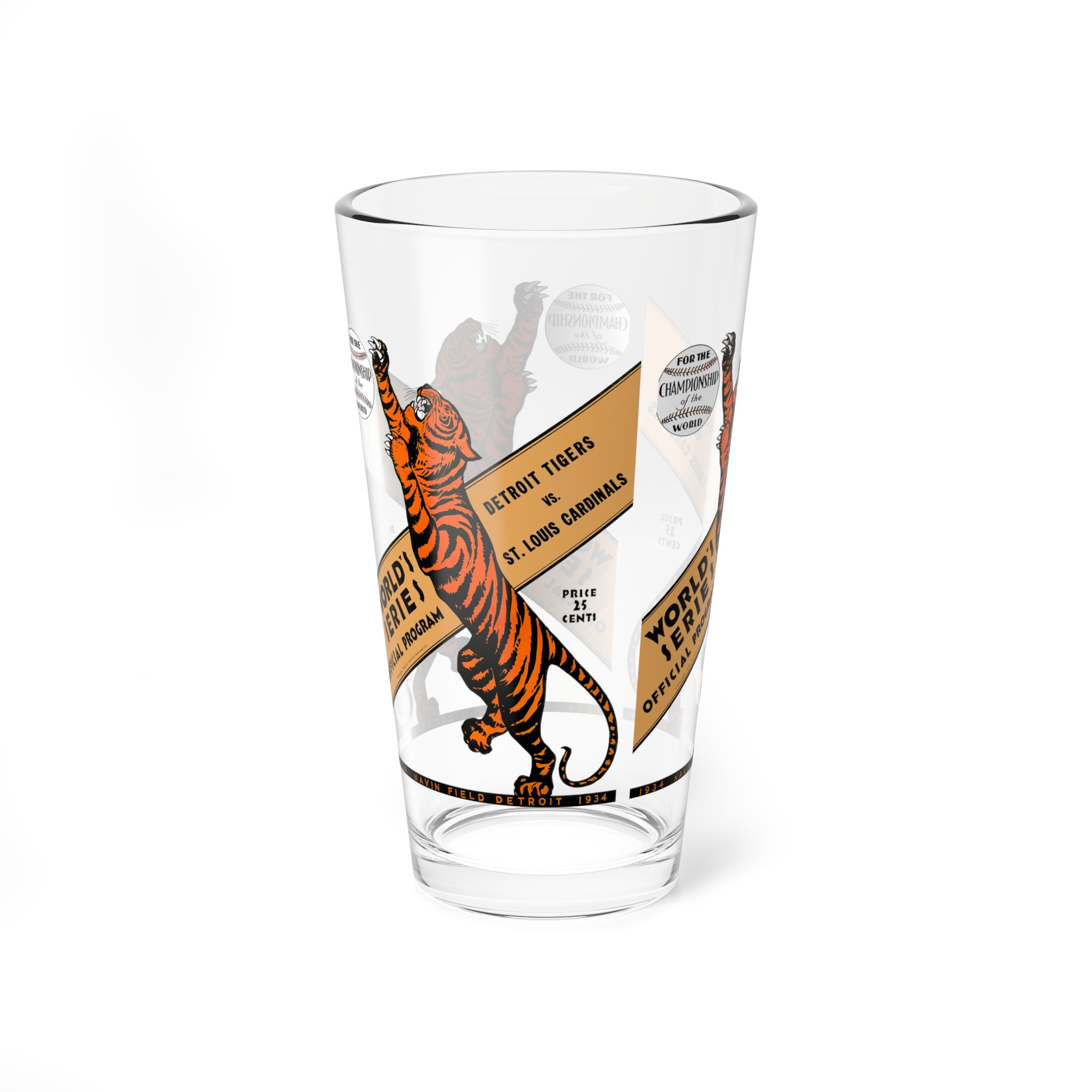 1934 Vintage Detroit Tigers - St. Louis Cardinals World Series Program Cover -  Pint Glass, 16oz