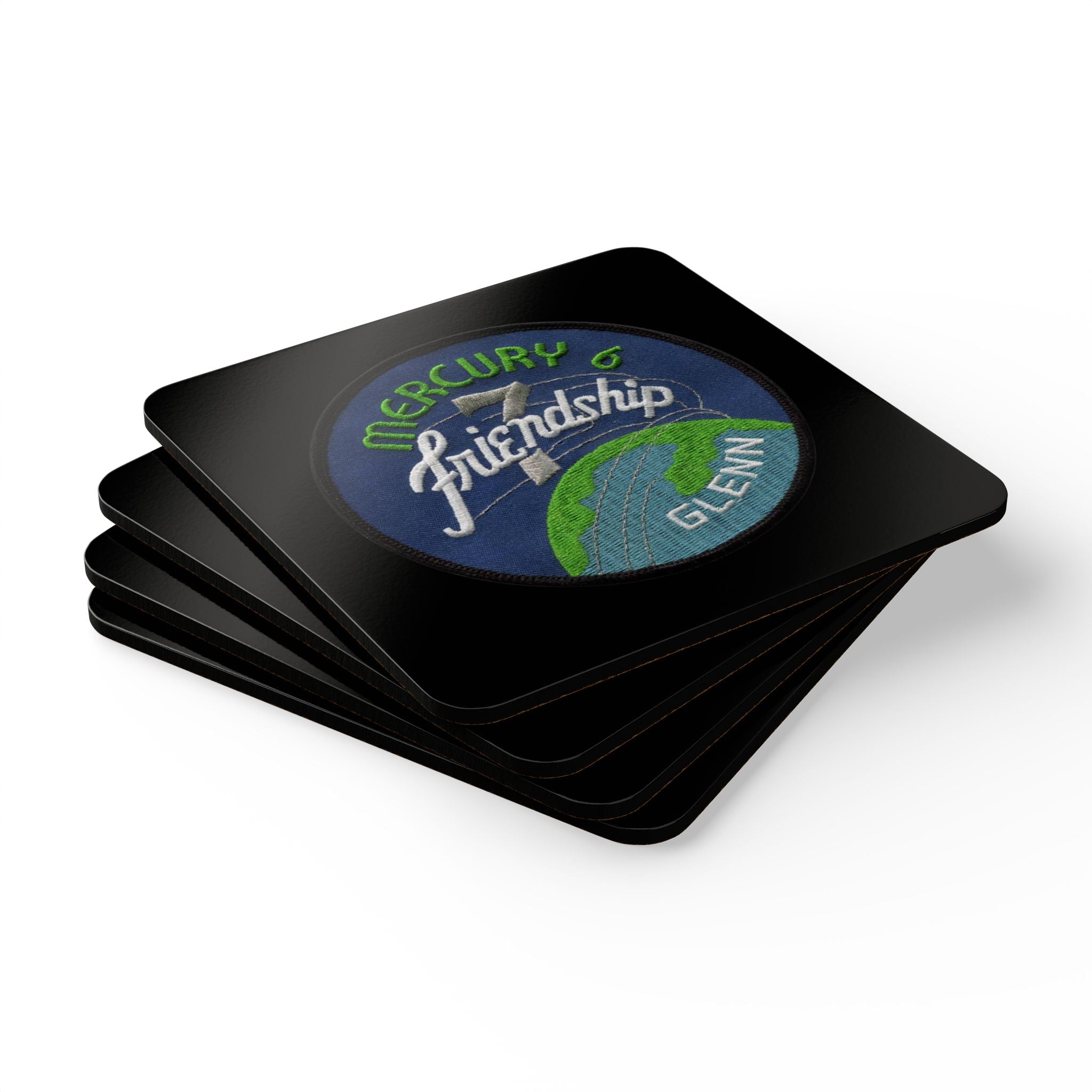 NASA - Mercury 6 - Friendship 7 Flight Patch  -  Corkwood Coaster Set