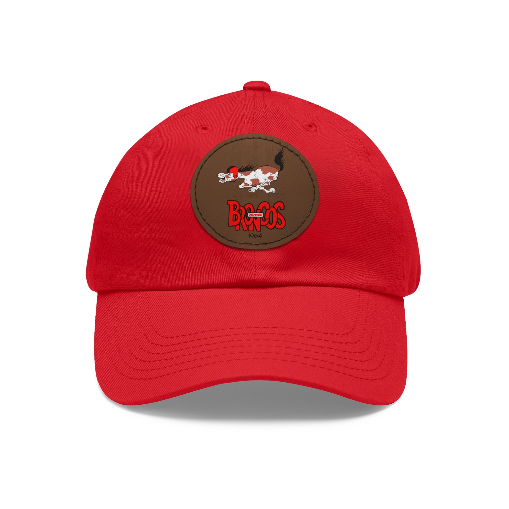 1964 Denver Broncos Football - Dad Hat with Leather Patch (Round)