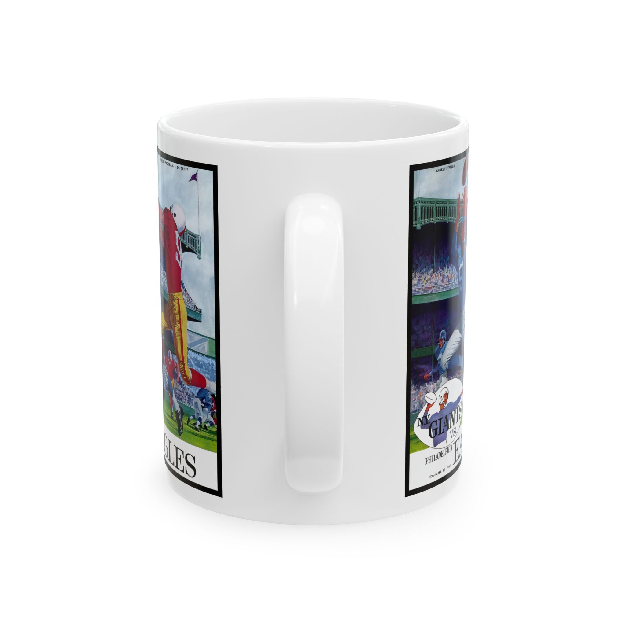 Football Ceramic Mug, 1960 New York Giants Philadelphia Eagles Fan Gift, Sports Coffee Cup, Team Spirit, Game Day Drinkware, Memorabilia
