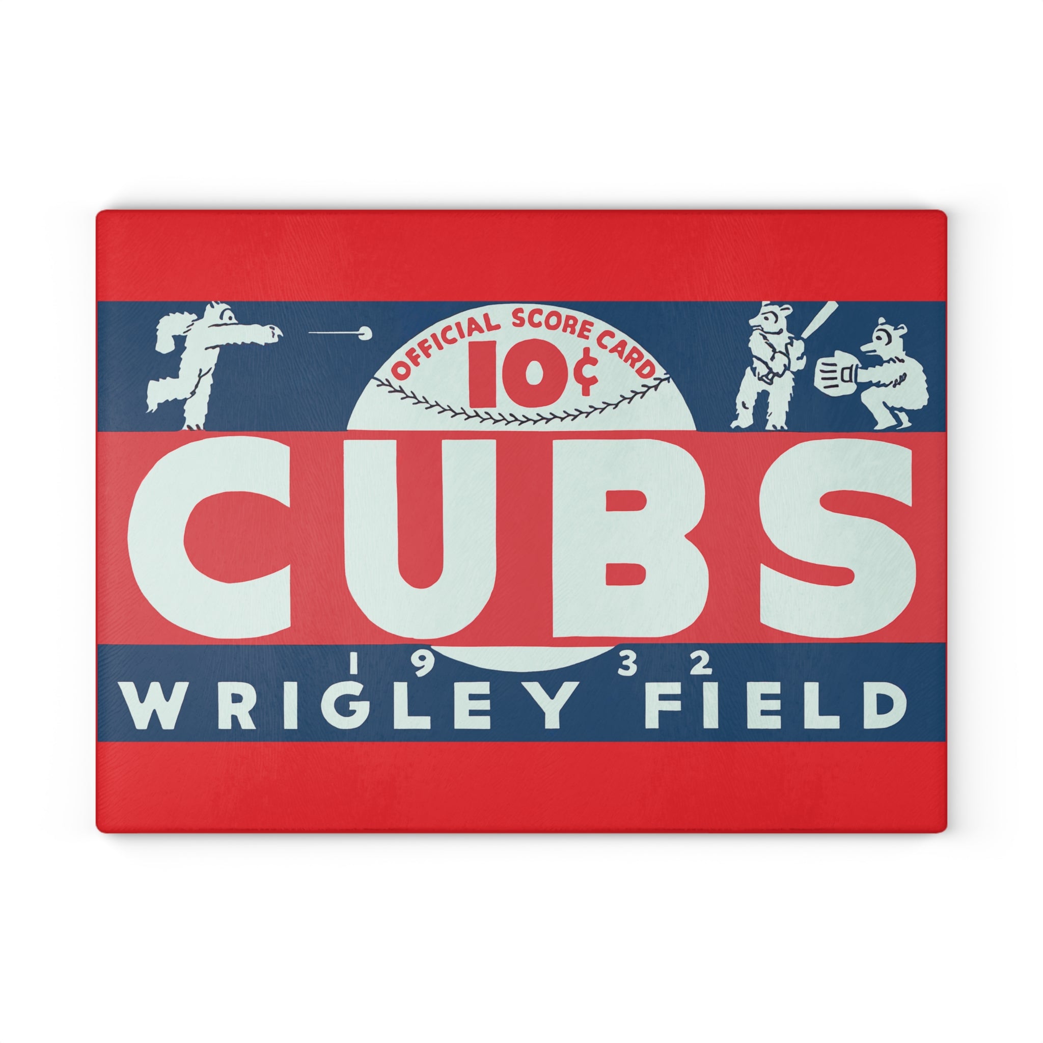 1932 Vintage Chicago Cubs Wrigley Field Scorecard Cover - Glass Cutting Board
