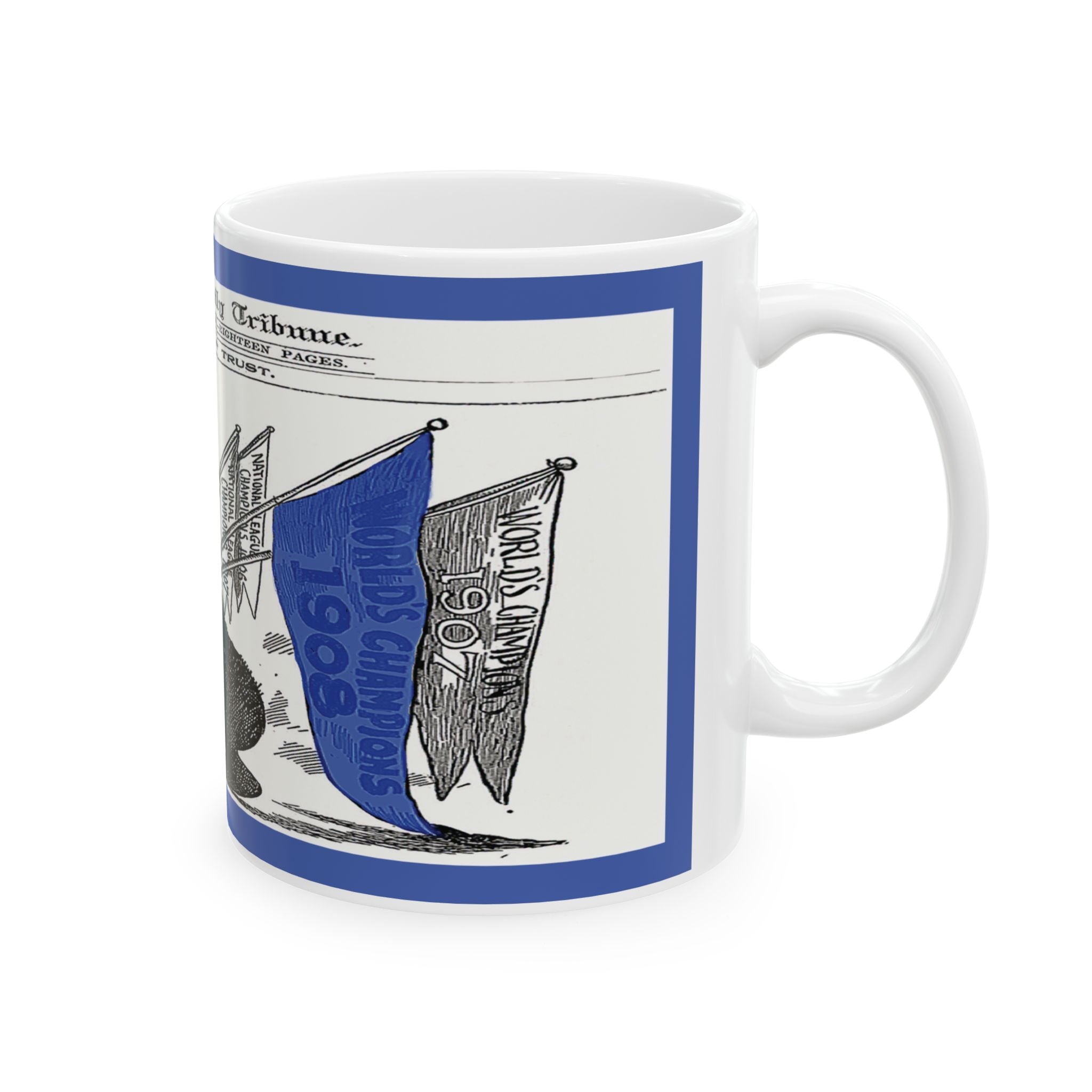 Vintage 1908 Cubs World Series Cartoon Mug, Chicago Baseball Fan Gift, 11oz, 15oz Cup, World Champions, Baseball Lover Gift, Sports Fan Mug,