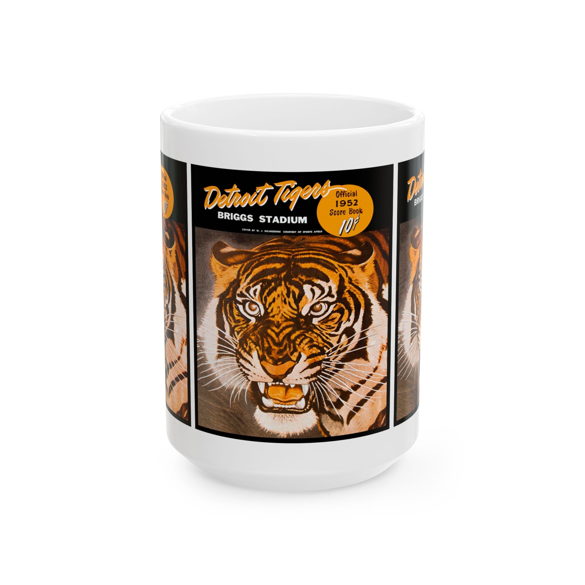 Vintage Detroit Tigers Ceramic Mug, Sports Fan Gift, Baseball Team Memorabilia, 11oz 15oz Cup, 1952 Retro Design