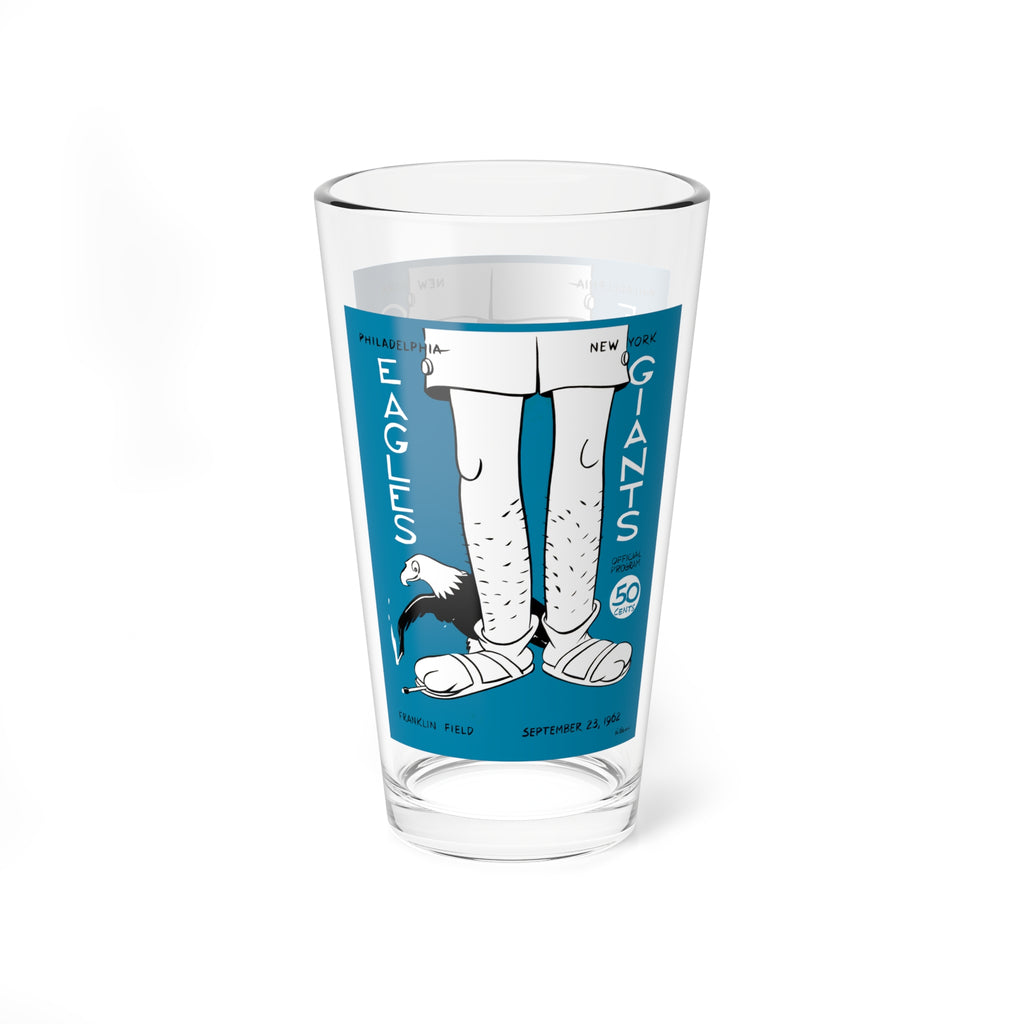 16oz Mixing Glass — 1963 Retro Eagles vs Giants Beer Glass