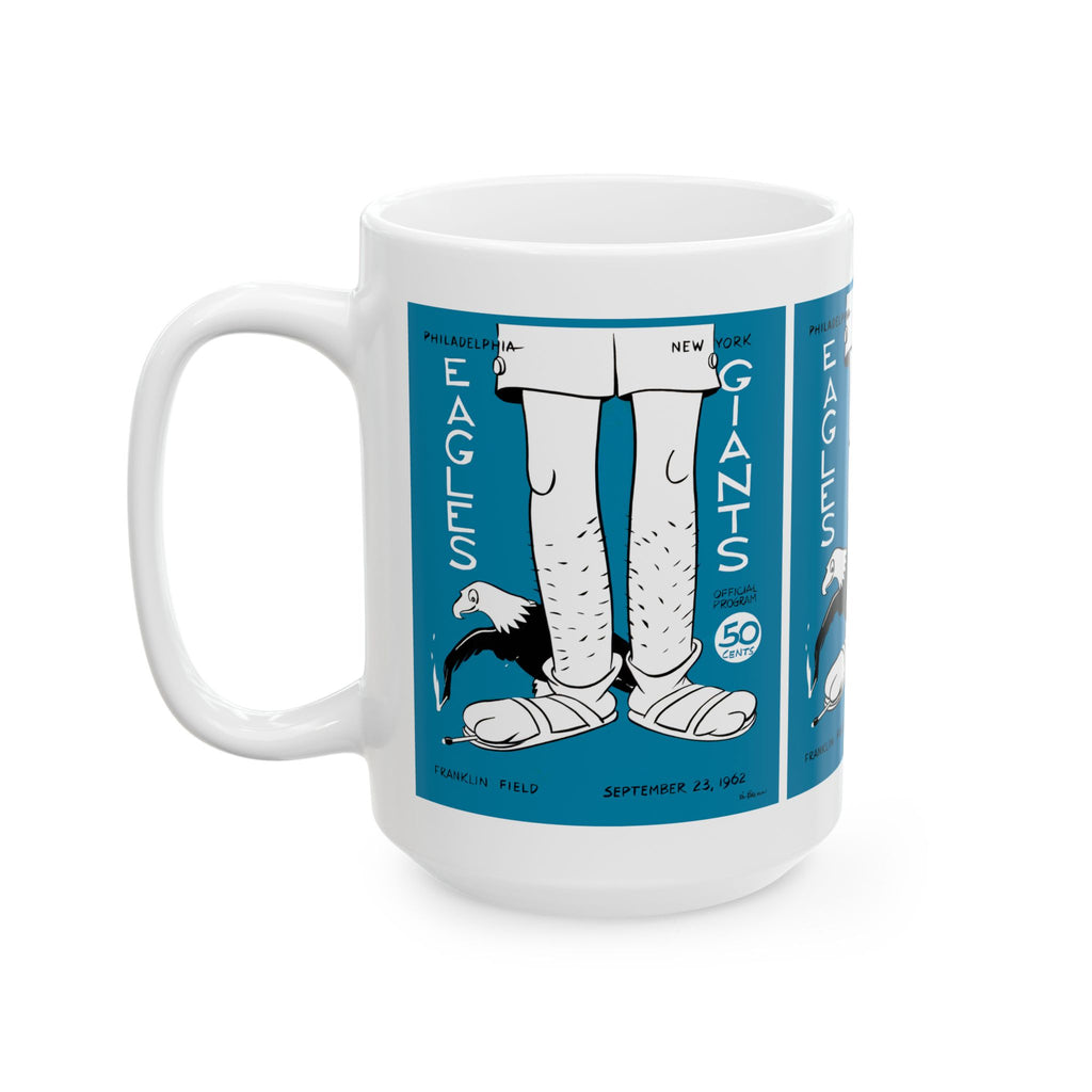 Vintage 1963 Eagles vs Giants Football Poster Ceramic Mug (11oz/15oz)