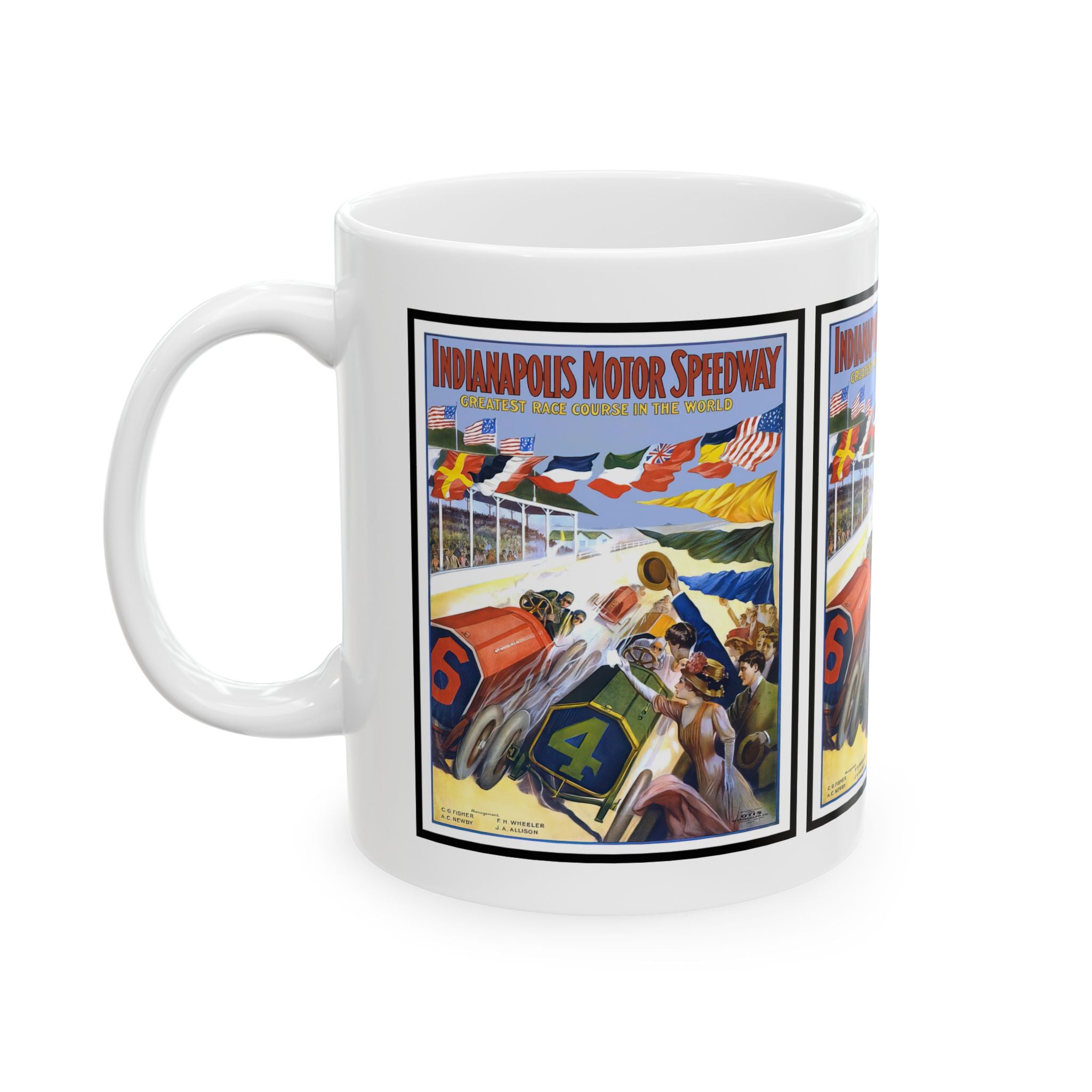 Vintage Indy 500 Ceramic Mug, Retro Racing Cup, Gift for Car Enthusiasts, Coffee Lover, Father's Day Present, Speedway Racing Fan, Vintage